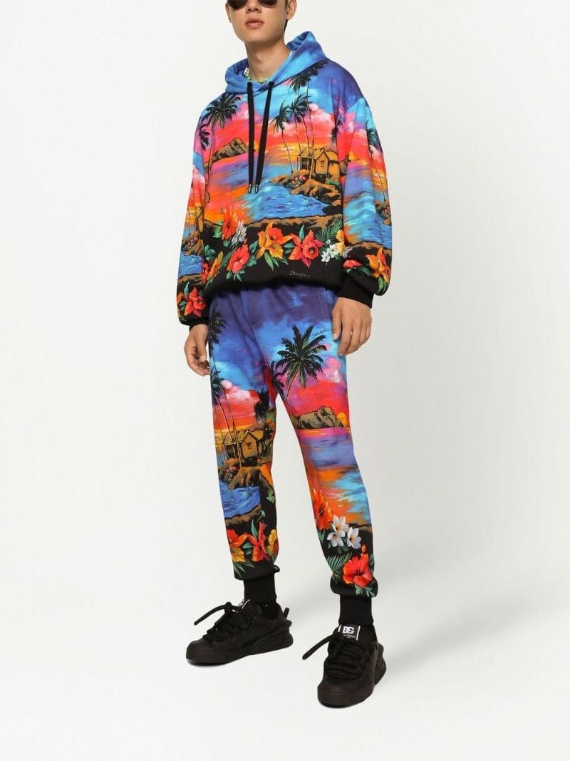 Dolce & Gabbana Hawaiian Print Track Pants
