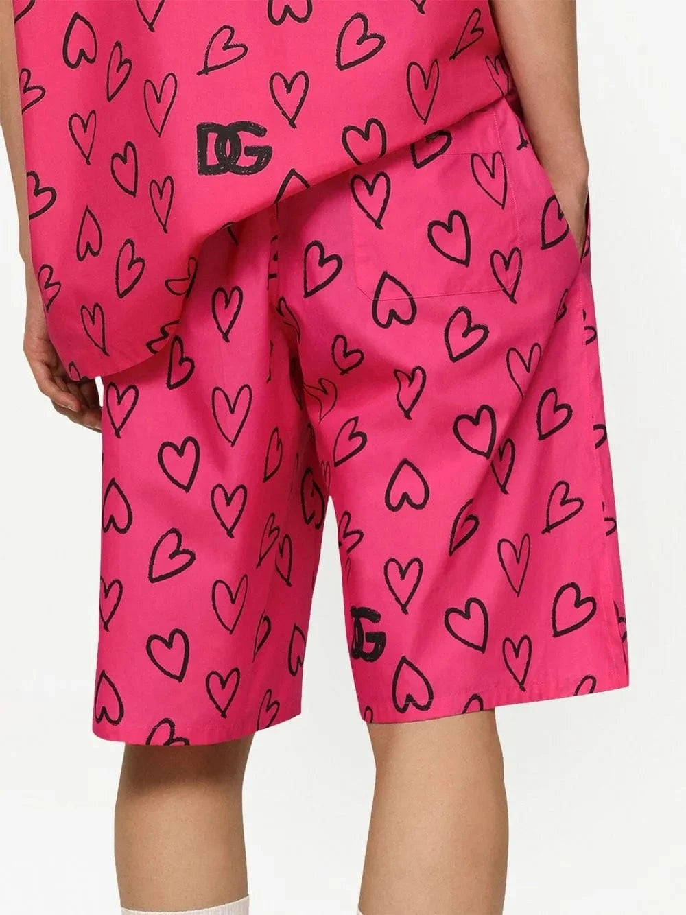 Dolce & Gabbana Heart-Motif Logo-Print Shorts