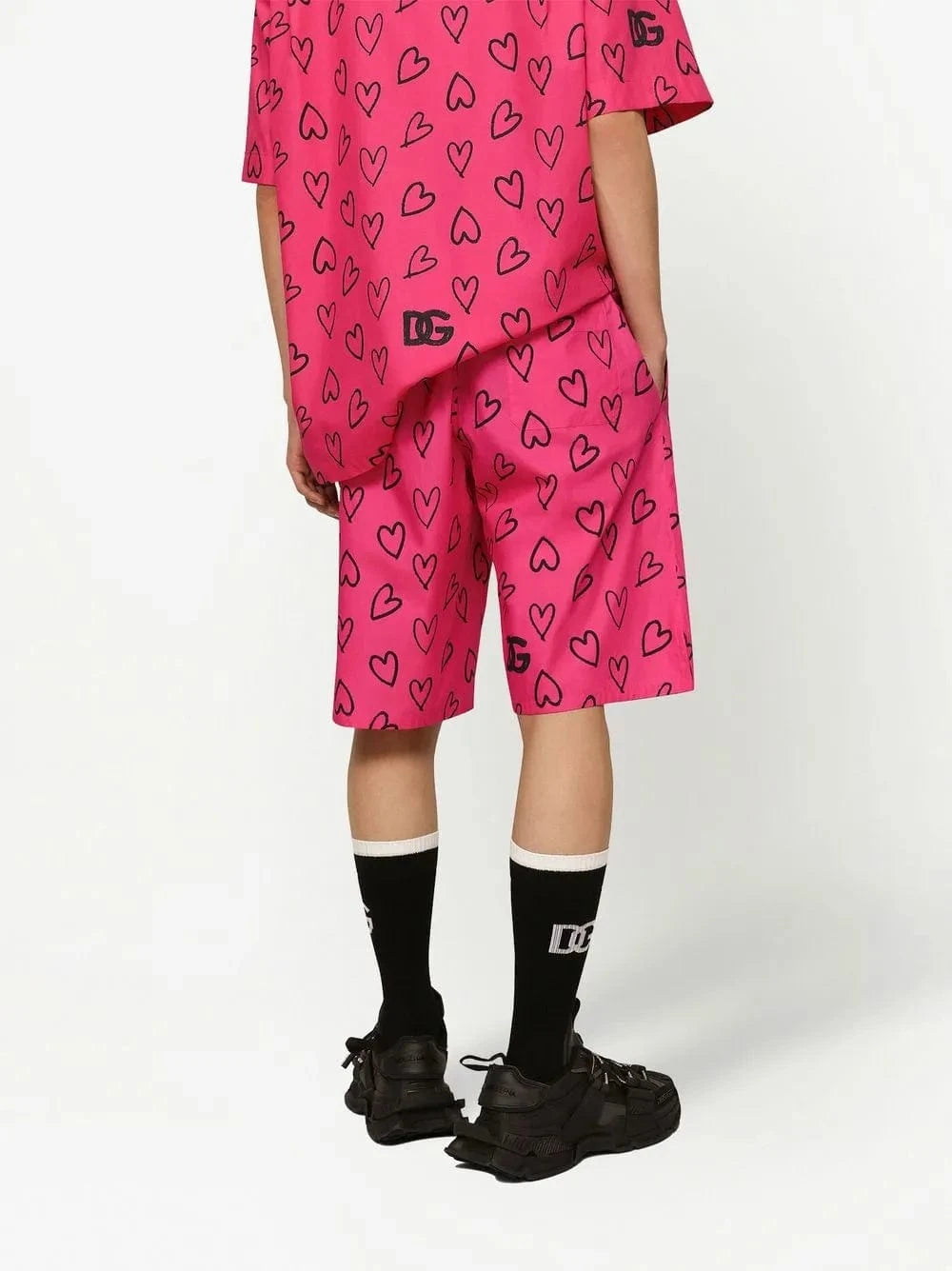Dolce & Gabbana Heart-Motif Logo-Print Shorts