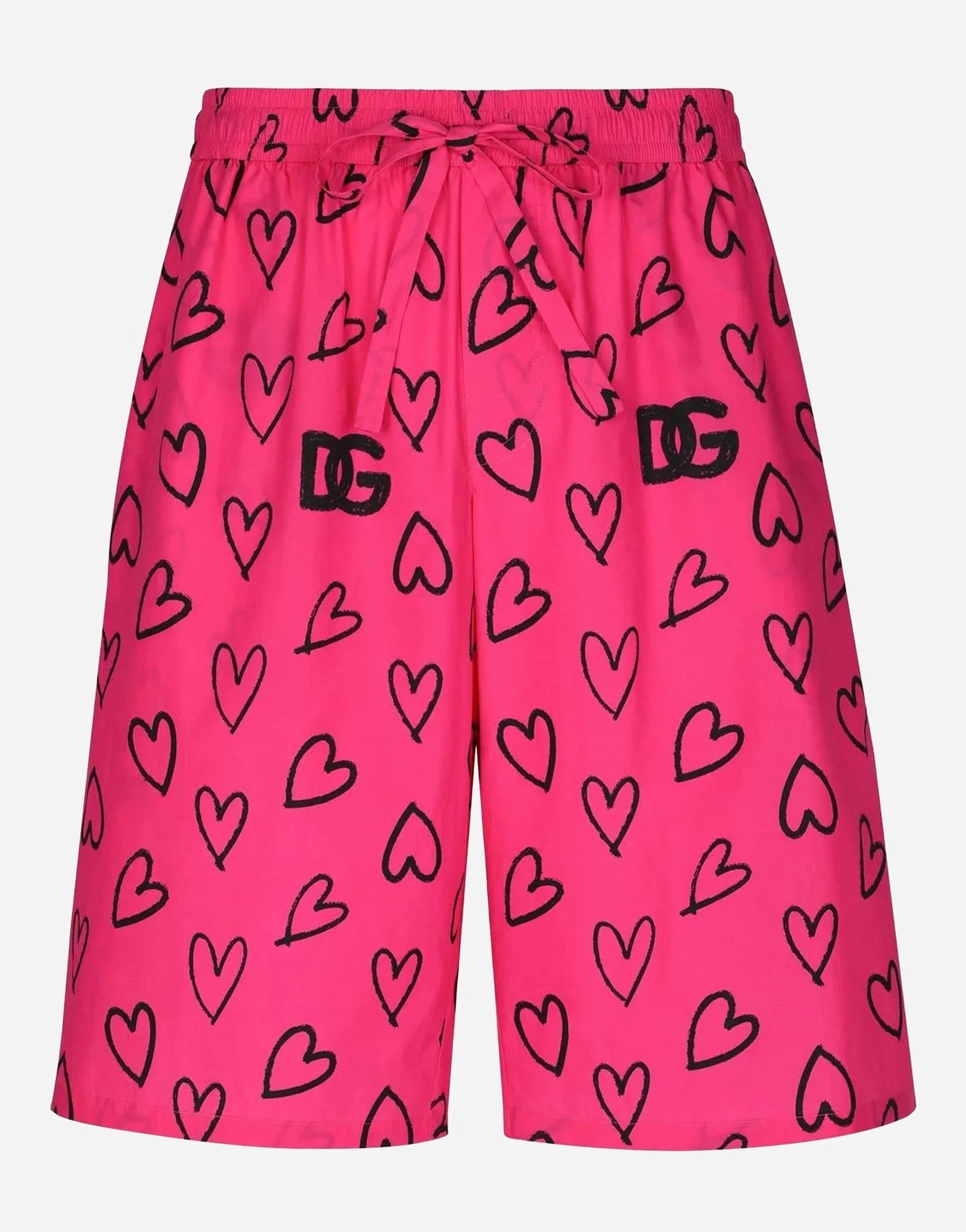 Dolce & Gabbana Heart-Motif Logo-Print Shorts
