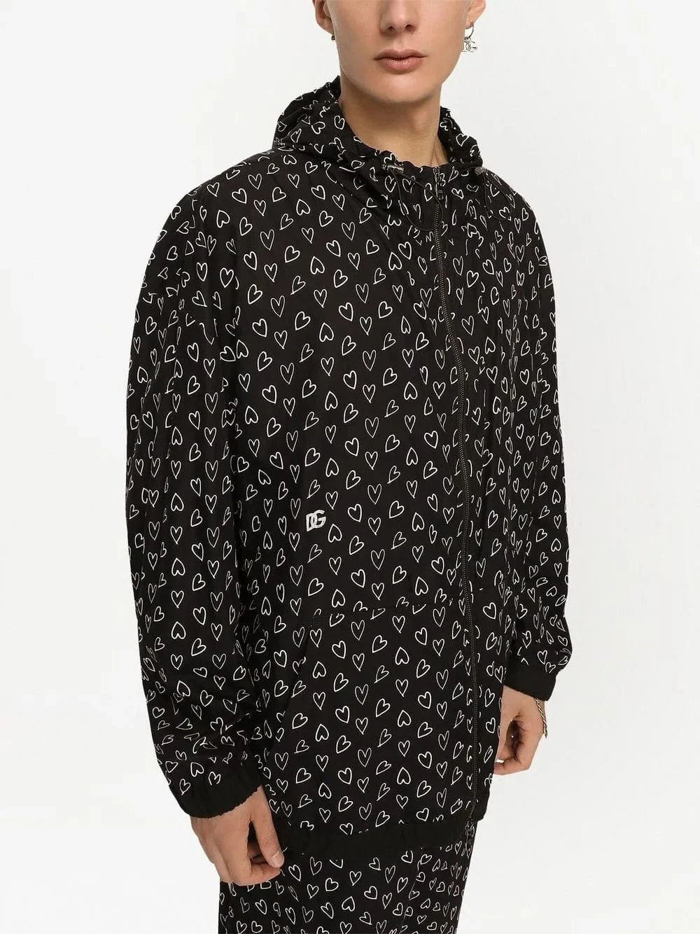Dolce & Gabbana Heart-Print Cotton Jacket