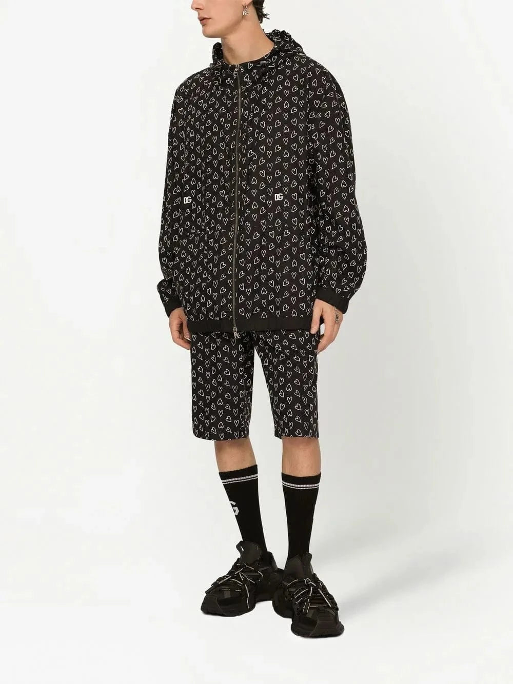 Dolce & Gabbana Heart-Print Cotton Jacket