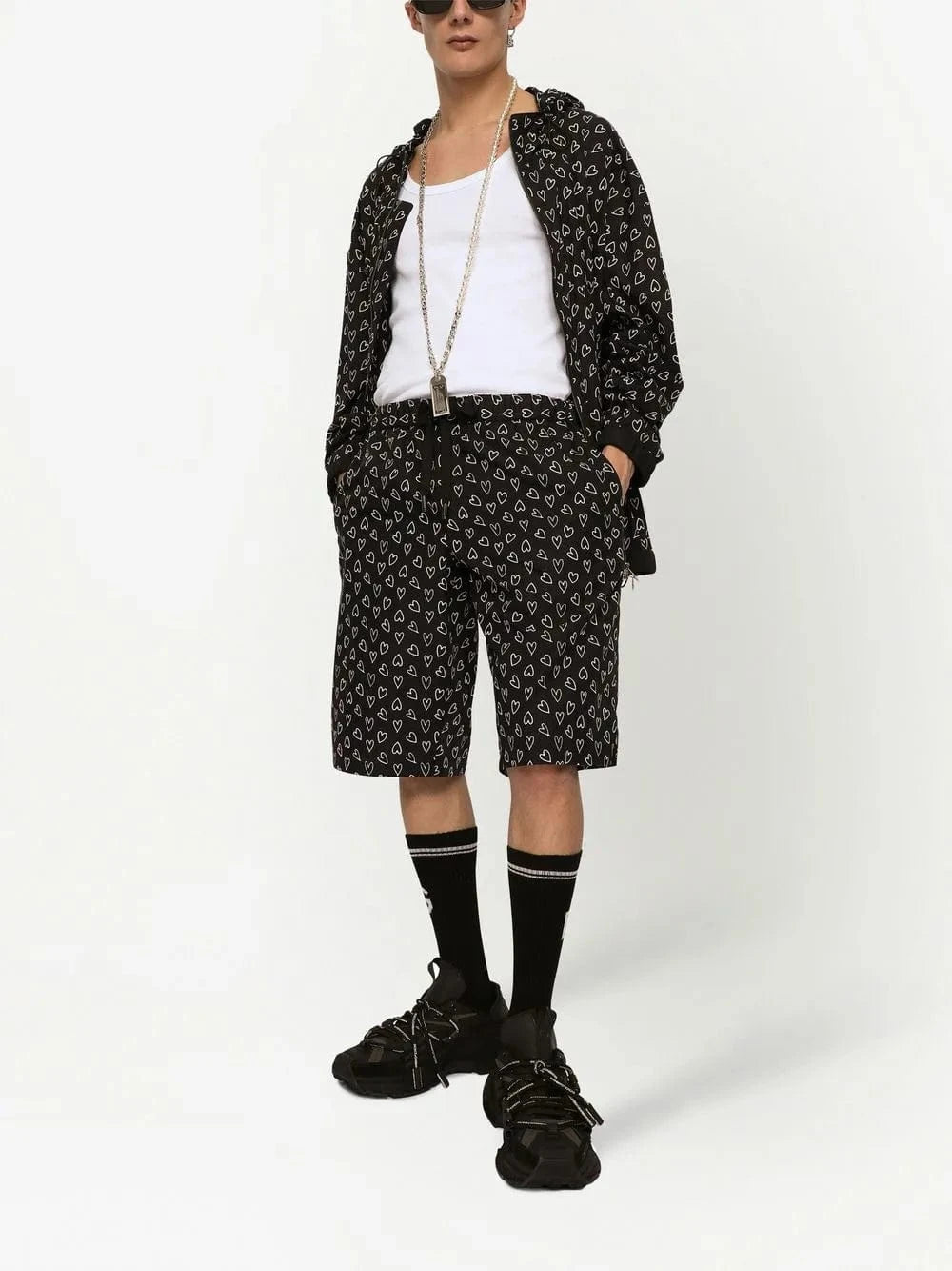 Dolce & Gabbana Heart-Print Cotton Jacket