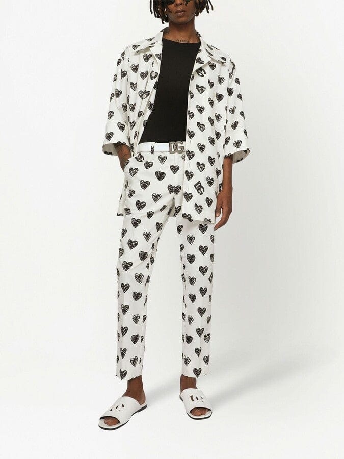 Dolce & Gabbana Heart-Print Short-Sleeve Shirt