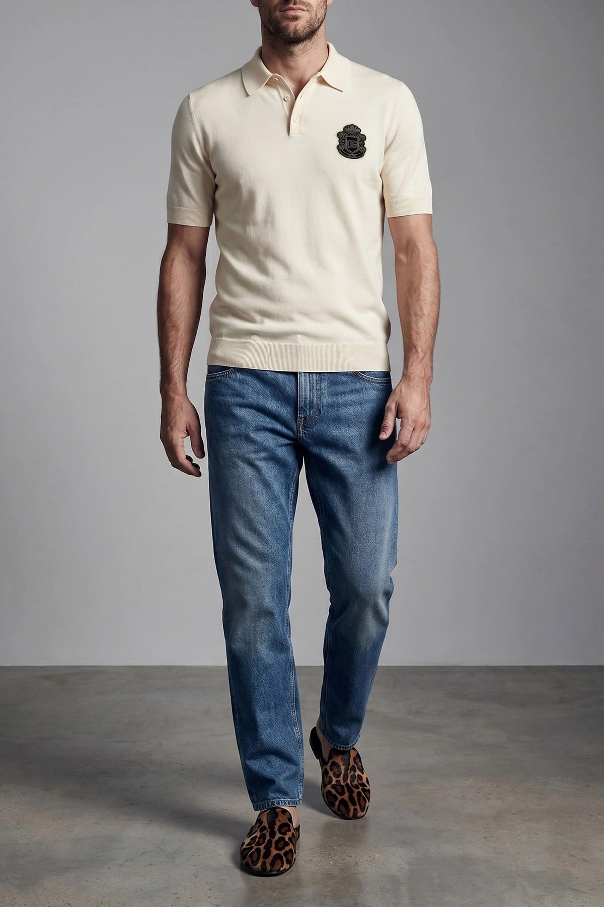 Dolce & Gabbana Jeans Reto com Bordado Heráldico - alternate view