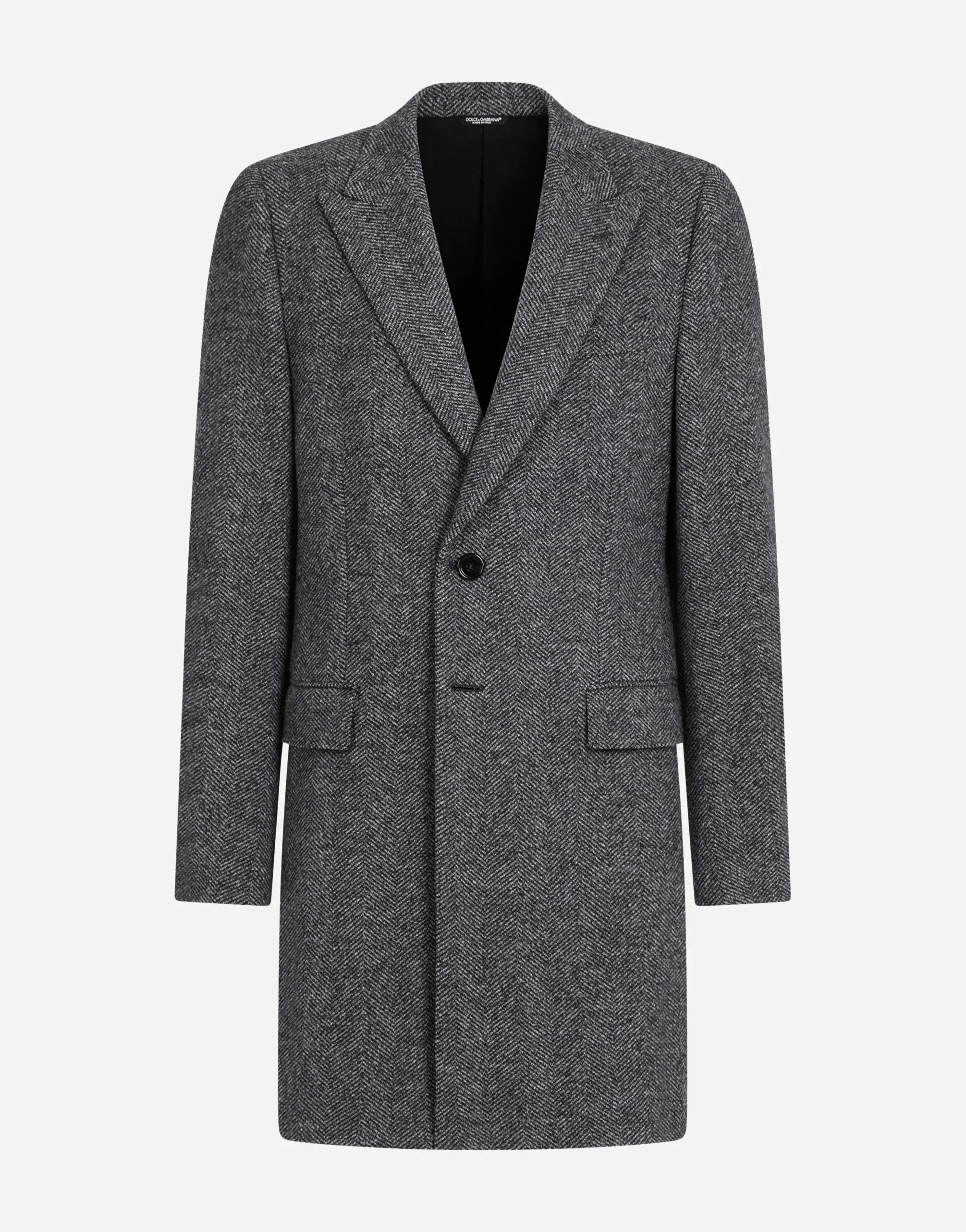 Dolce & Gabbana Herringbone Wool Coat