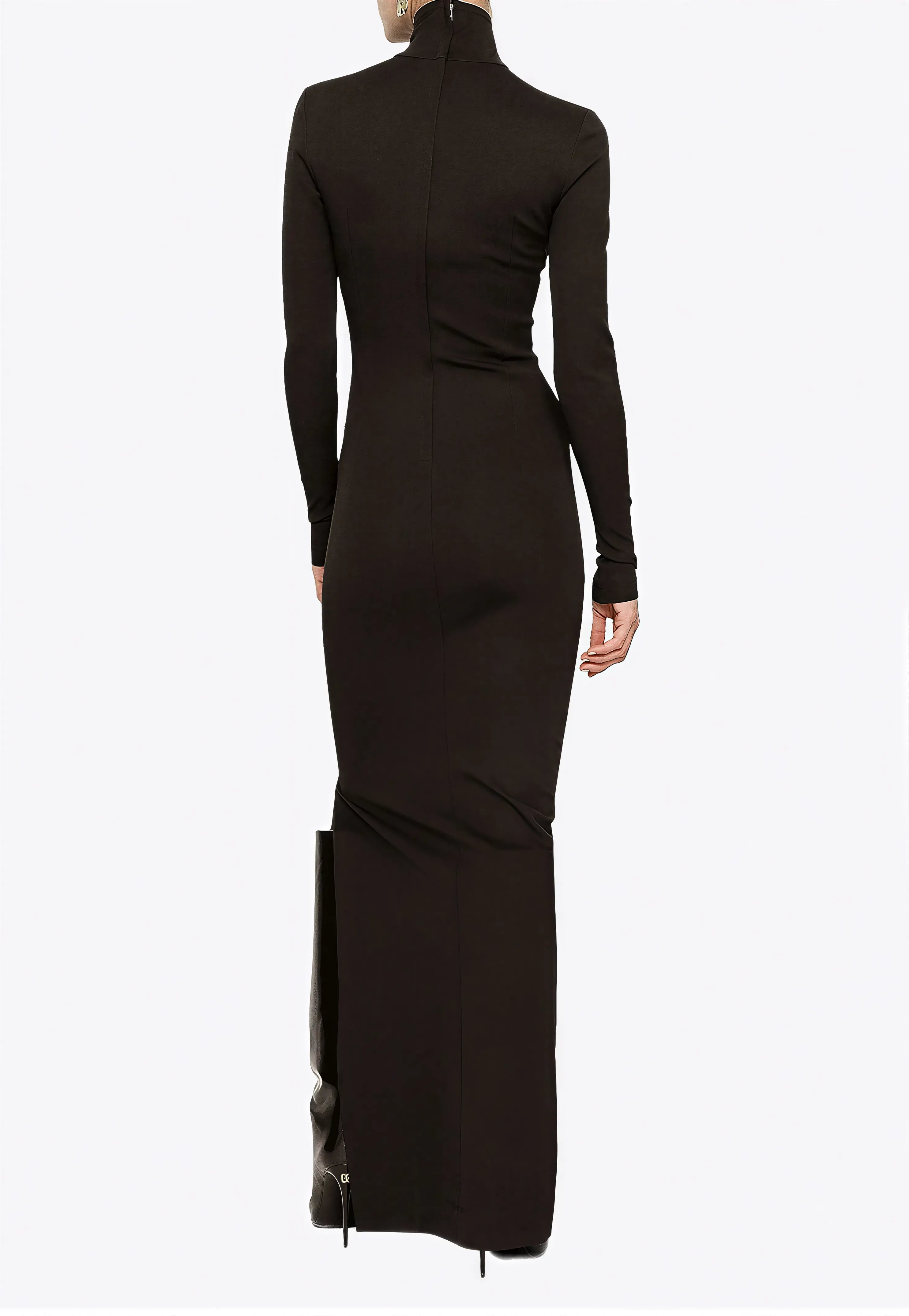 Dolce & Gabbana Dolce & Gabbana High Neck Long Sleeve Slim Maxi Dress