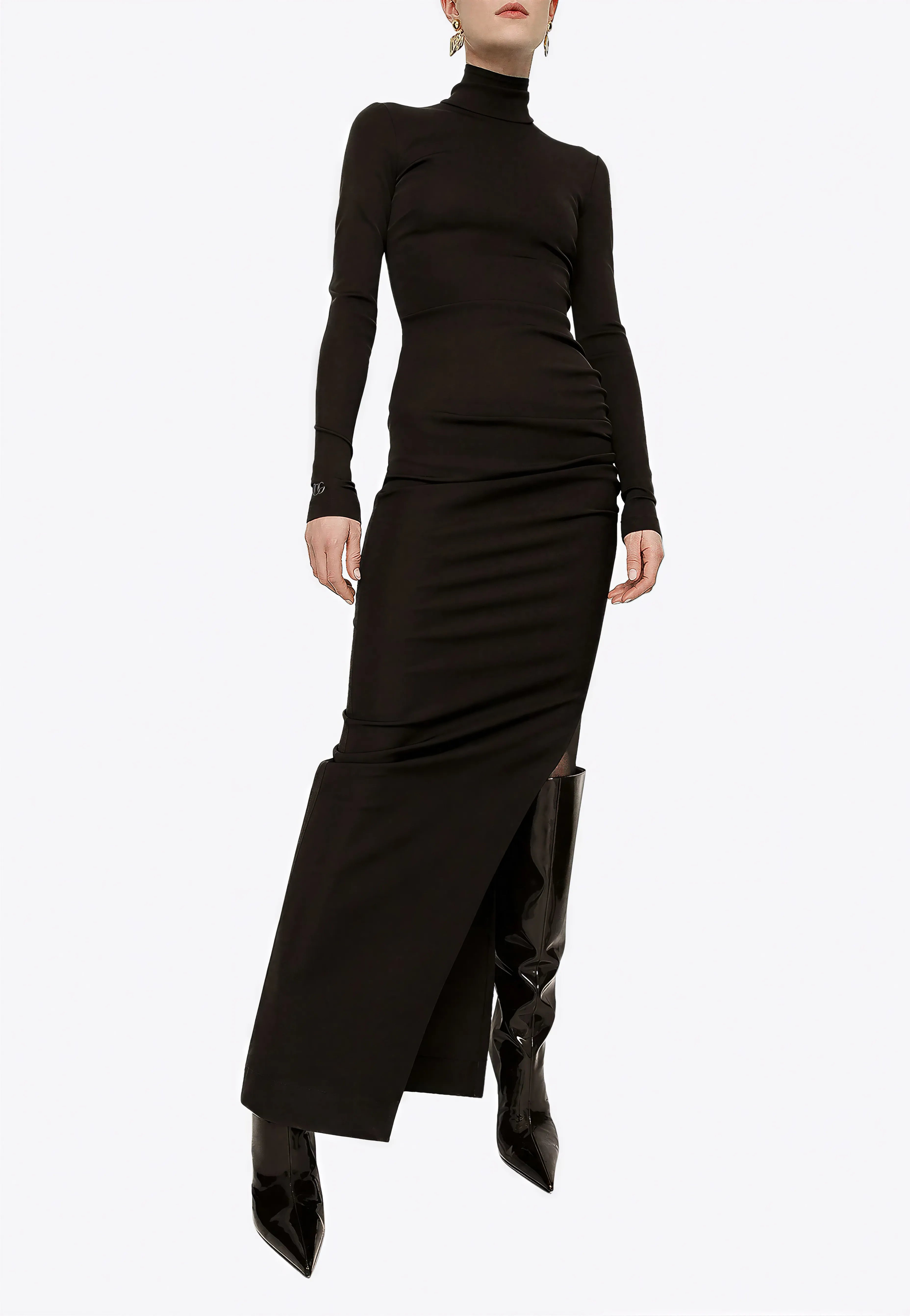 Dolce & Gabbana High Neck Long Sleeve Slim Maxi Dress - alternate view