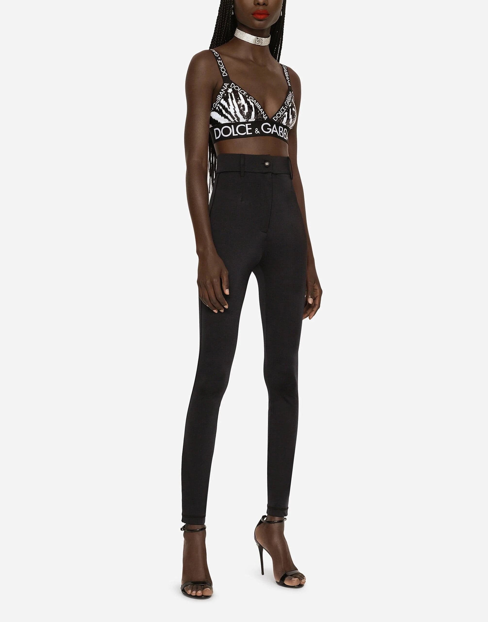 Dolce & Gabbana High Waist Logo Trousers
