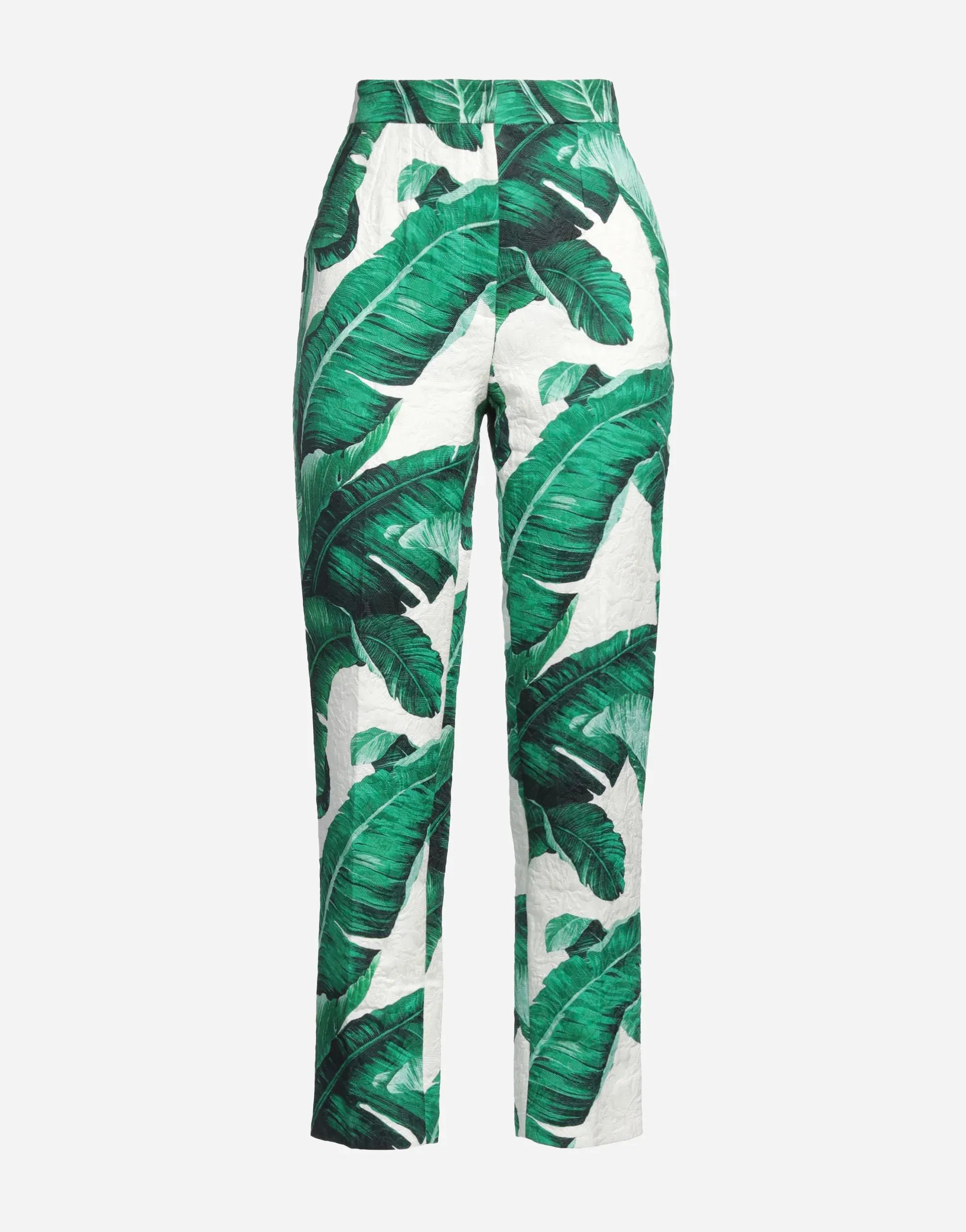 Dolce & Gabbana High-Waisted Banana Leaf Print Trousers