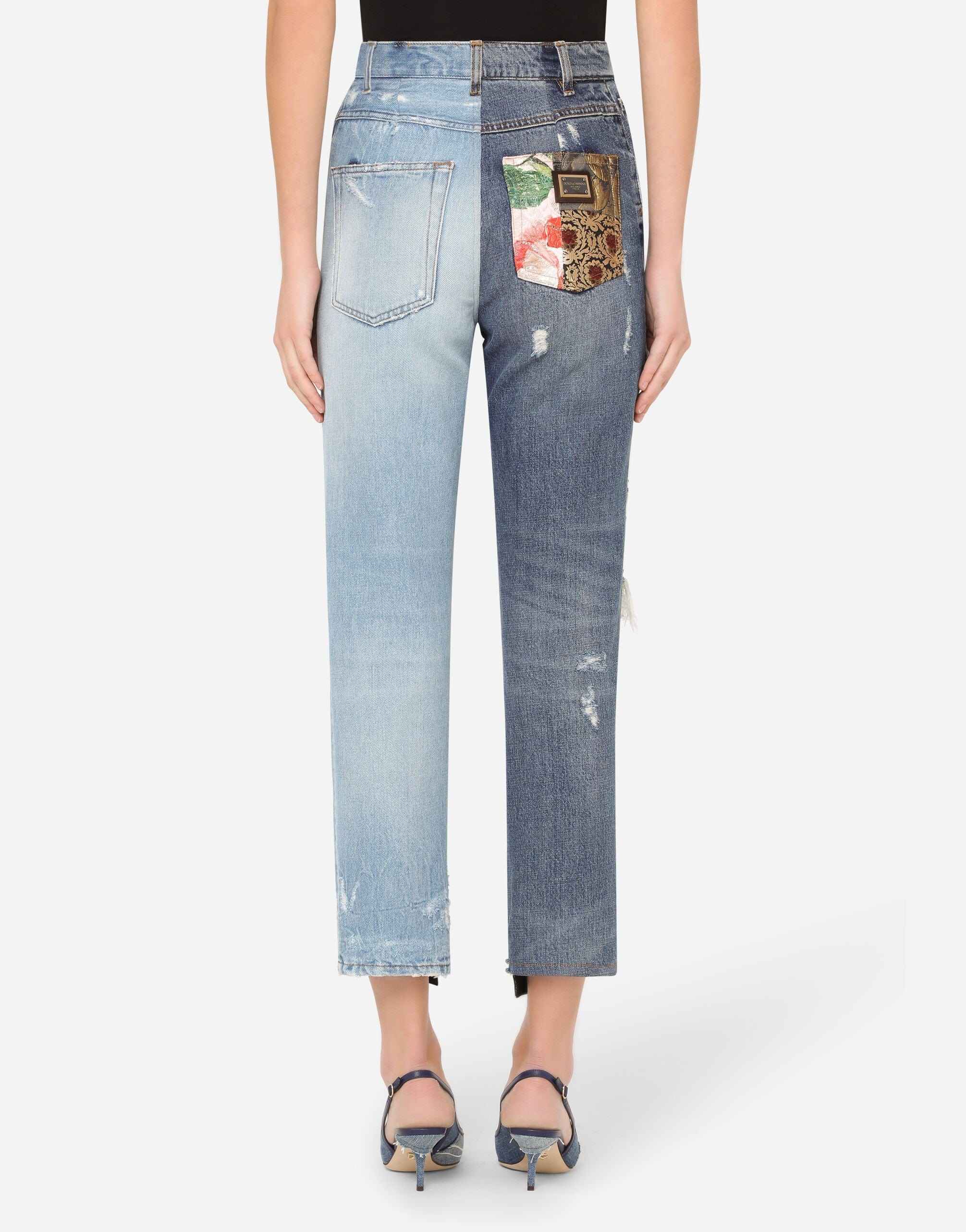 Dolce & Gabbana High-Waisted Jacquard Jeans
