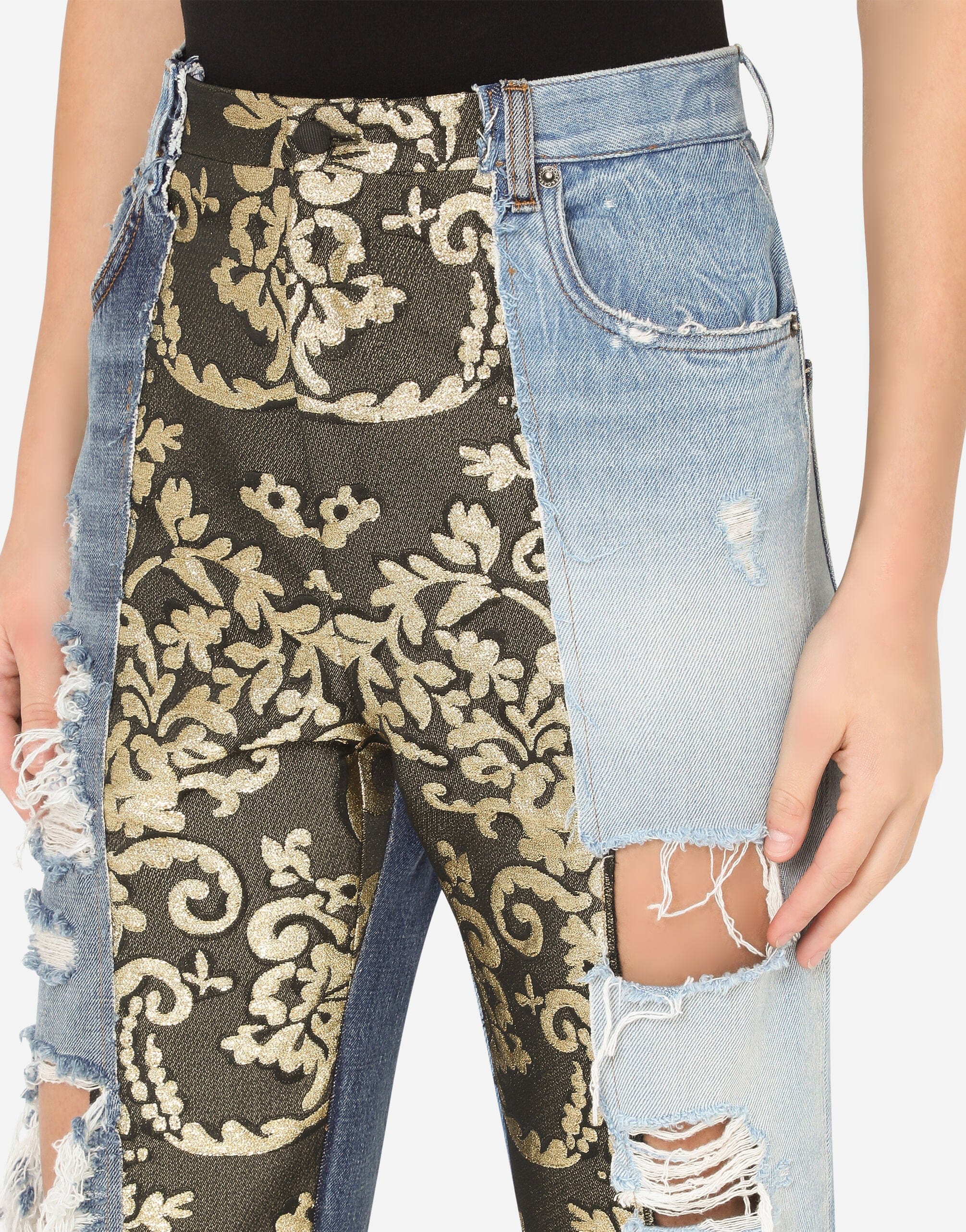 Dolce & Gabbana High-Waisted Jacquard Jeans