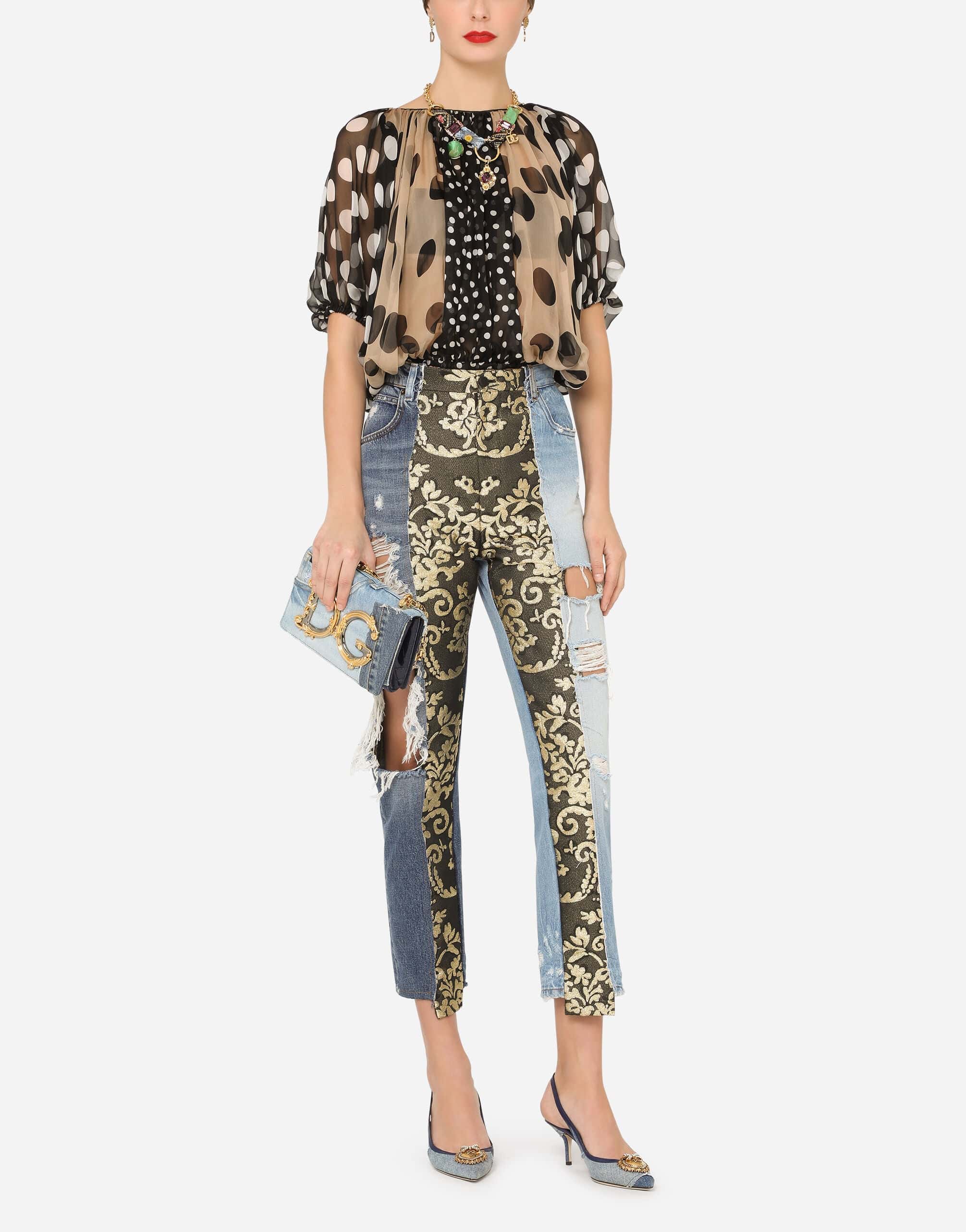 Dolce & Gabbana High-Waisted Jacquard Jeans