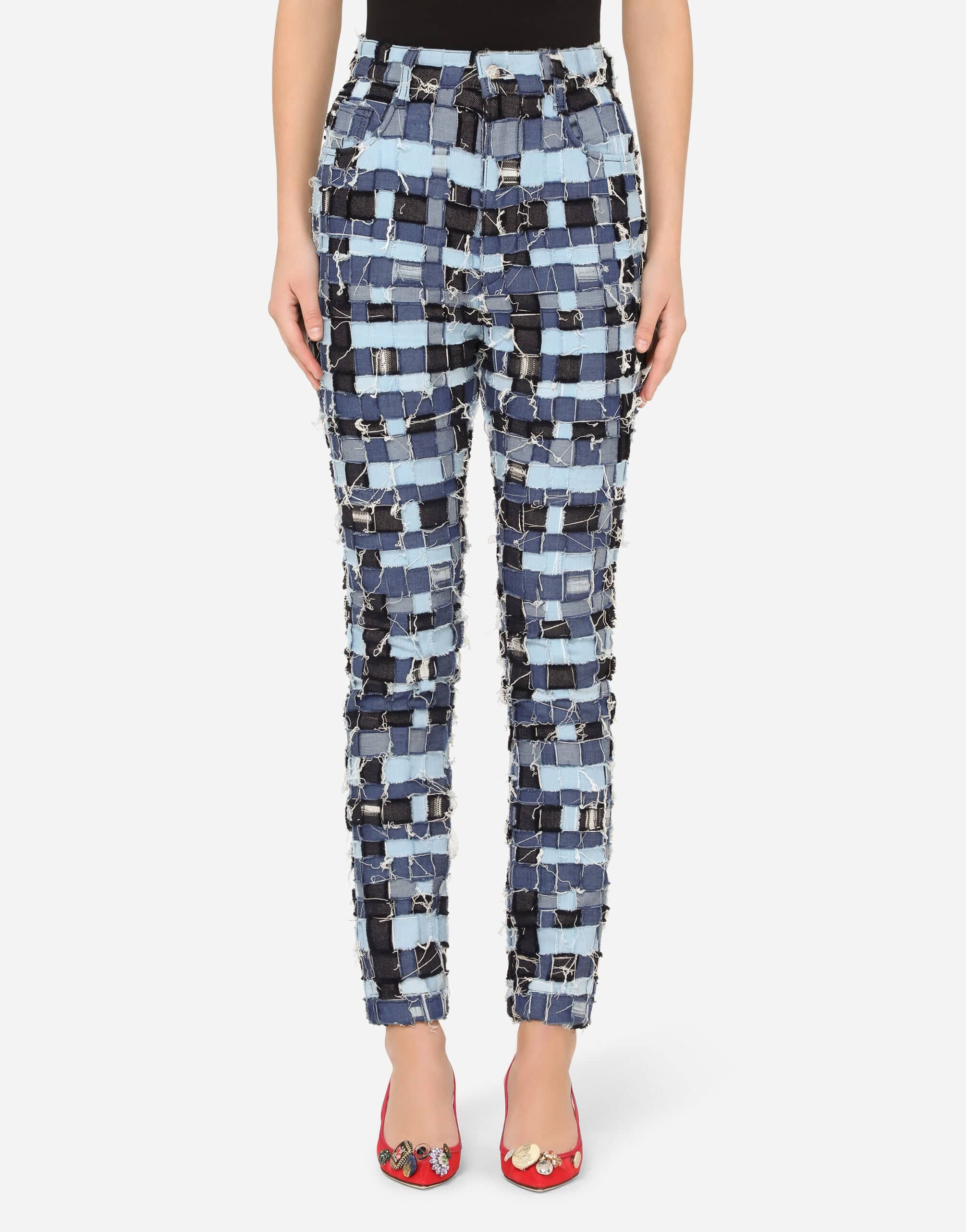 Dolce & Gabbana High-Waisted Patchwork Denim Jeans