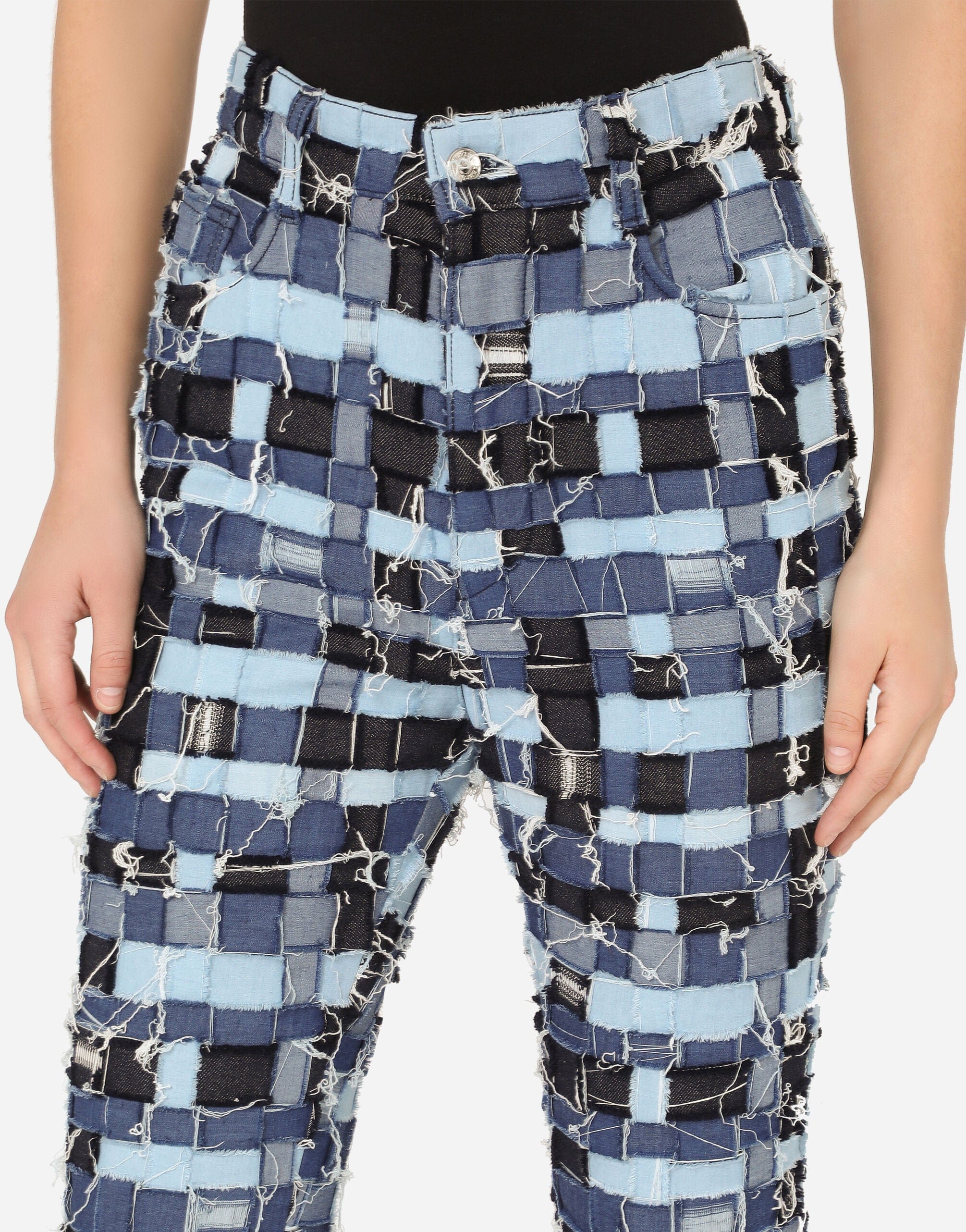 Dolce & Gabbana High-Waisted Patchwork Denim Jeans