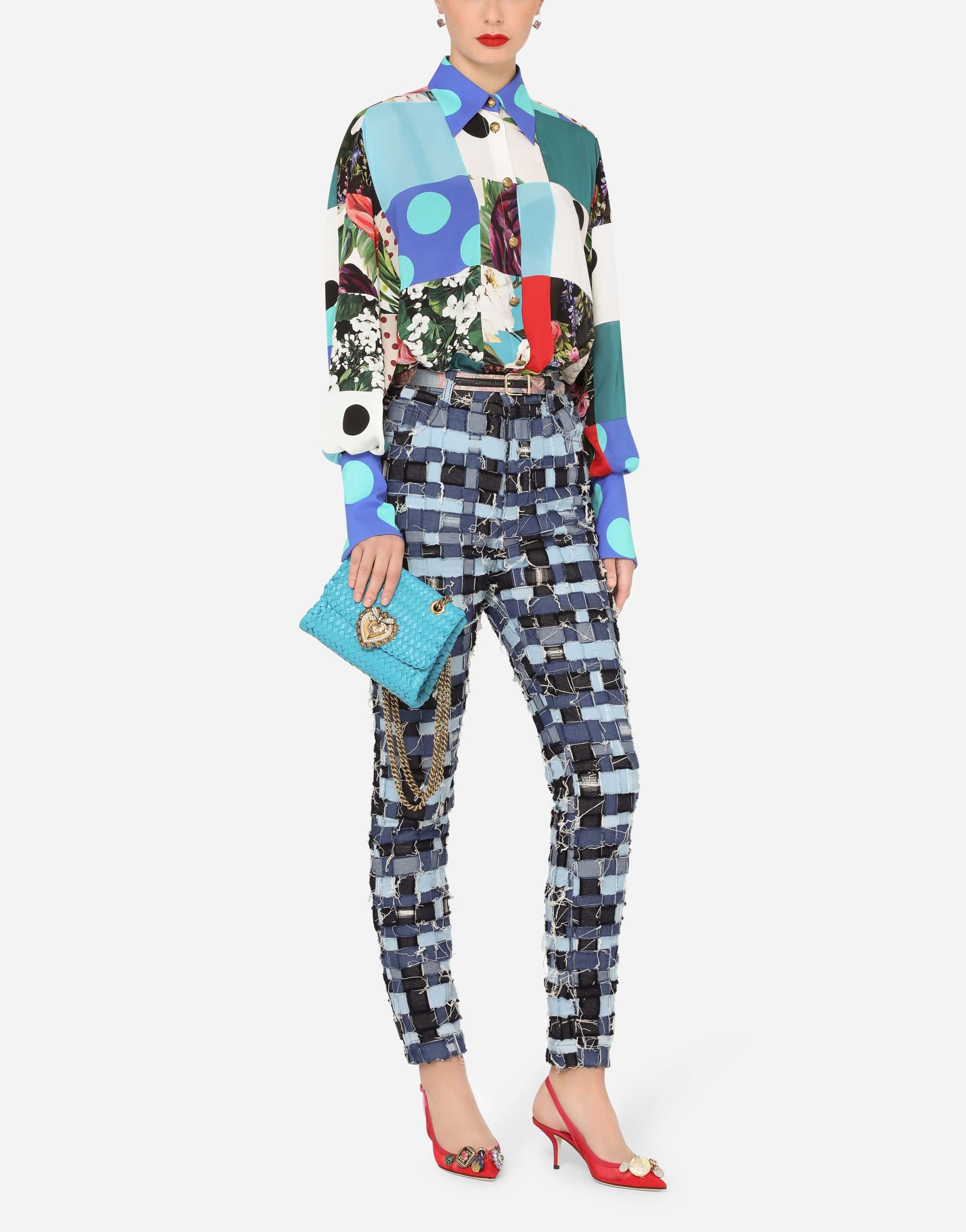 Dolce & Gabbana High-Waisted Patchwork Denim Jeans