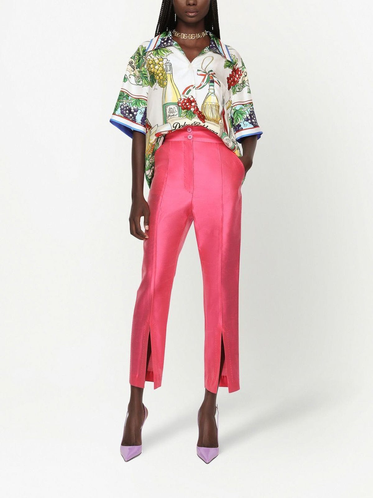 Dolce & Gabbana High-Waisted Silk Trousers
