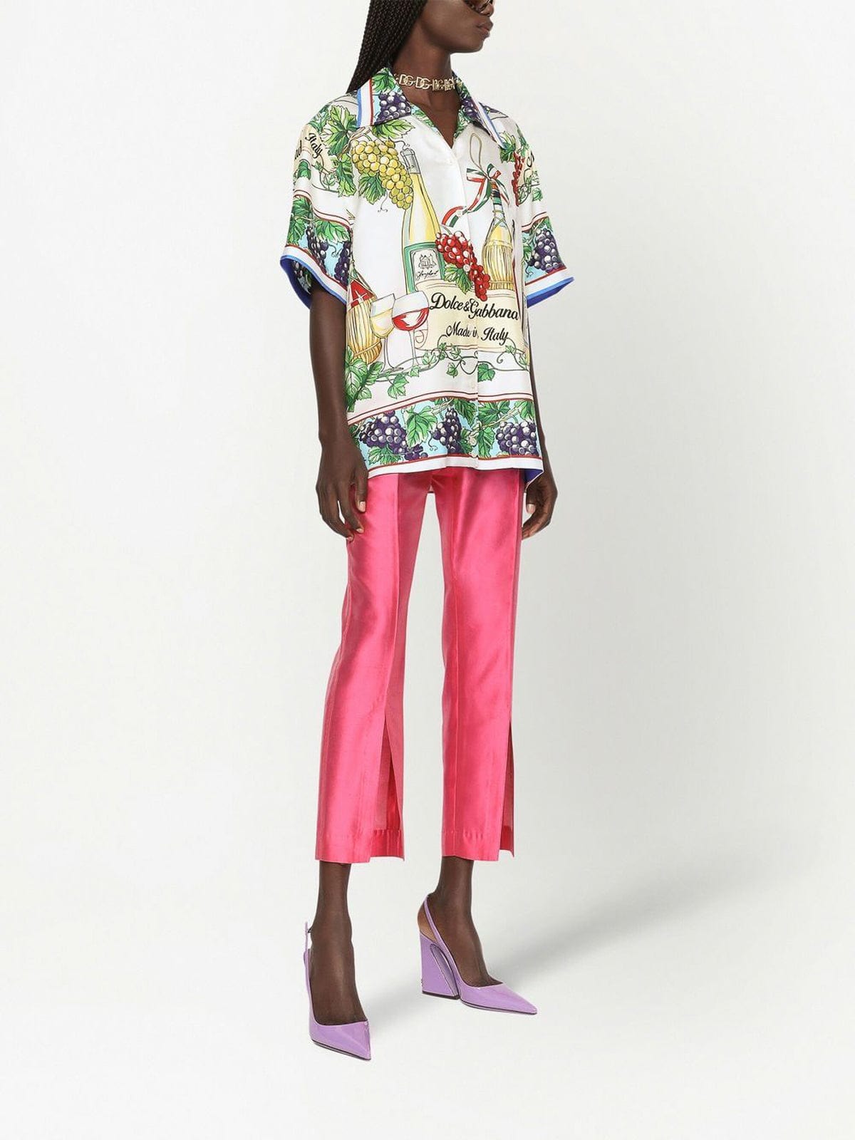 Dolce & Gabbana High-Waisted Silk Trousers