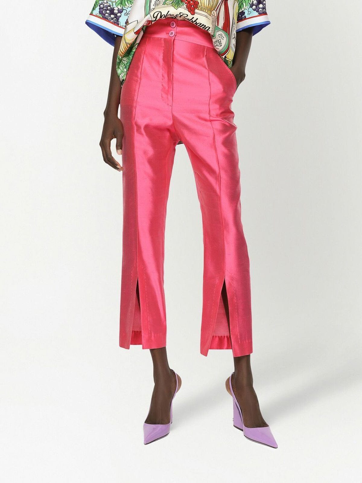 Dolce & Gabbana High-Waisted Silk Trousers