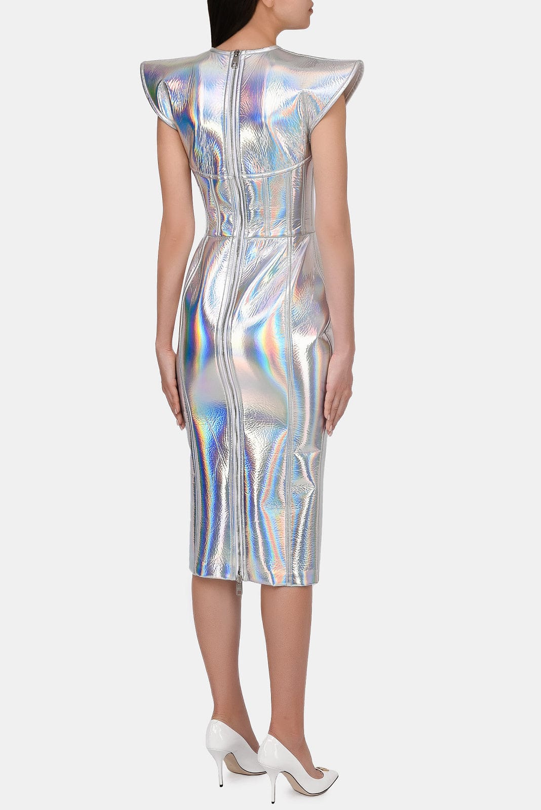 Dolce & Gabbana Holographic Jersey Bustier Dress