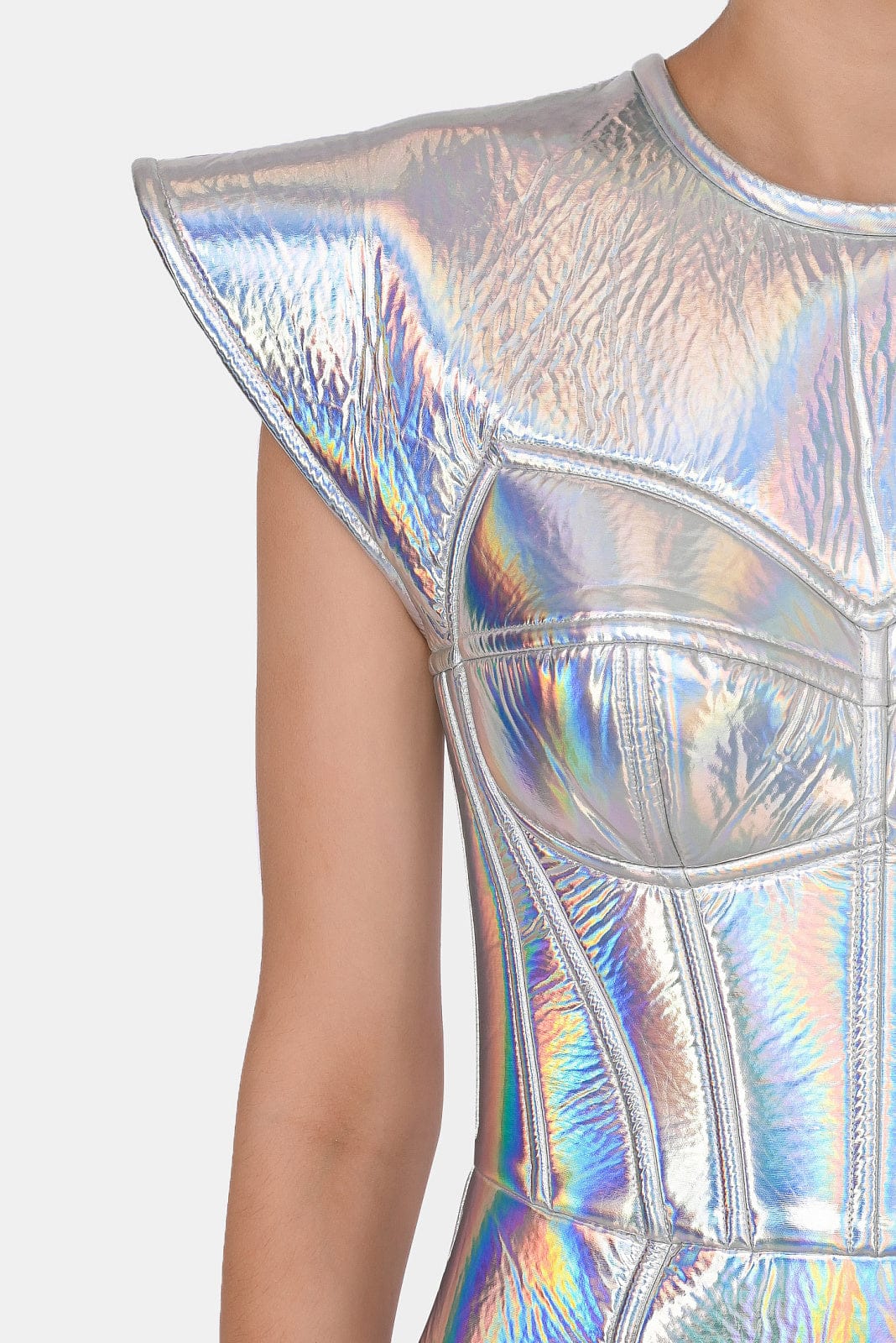 Dolce & Gabbana Holographic Jersey Bustier Dress
