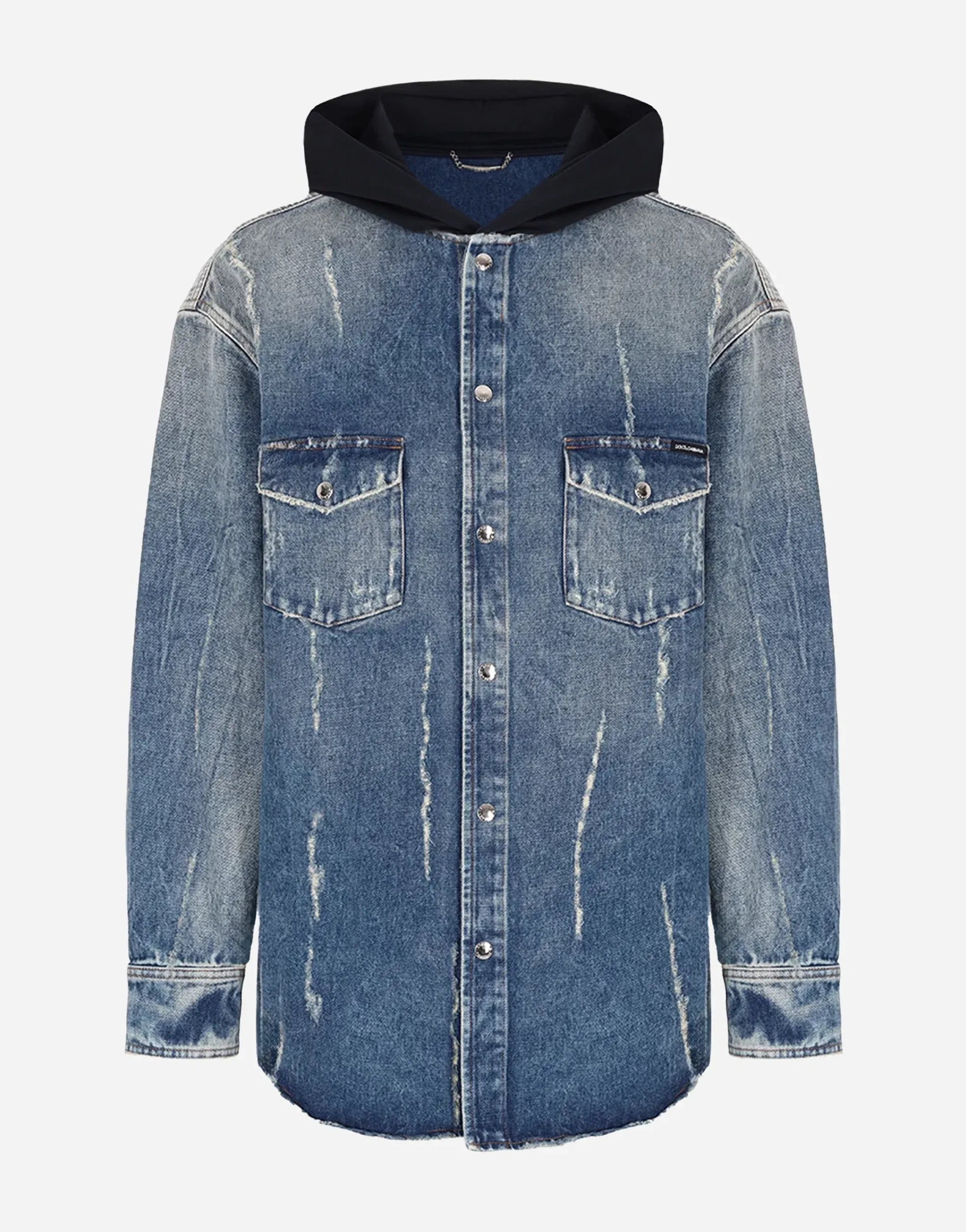 Dolce & Gabbana Hooded Denim Coat