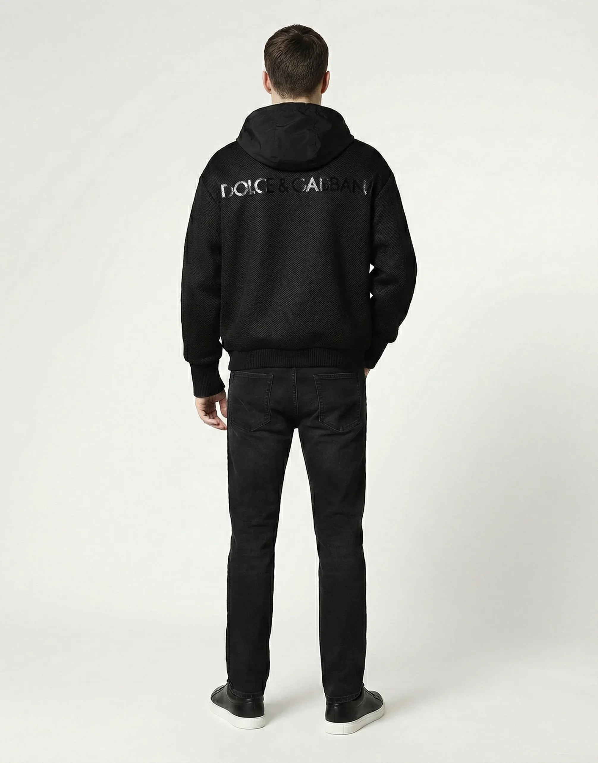 Dolce & Gabbana Hooded Mesh Zip Jacket