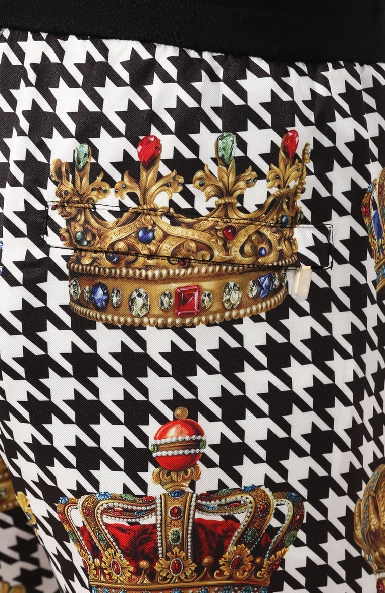 Dolce & Gabbana Houndstooth Crown-Print Sweatpants