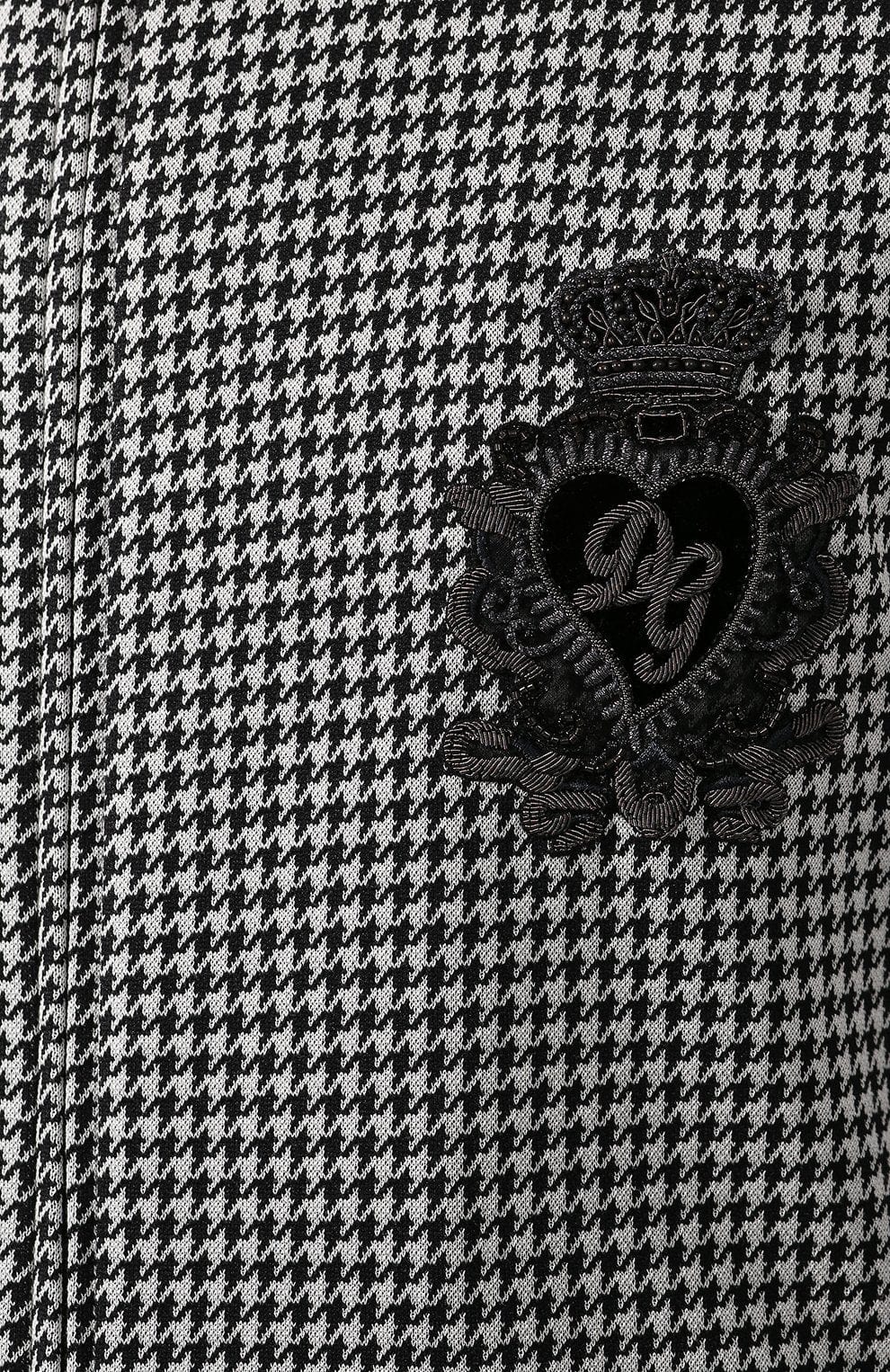 Dolce & Gabbana Houndstooth DG Patch Zip-Up Sweatshirt