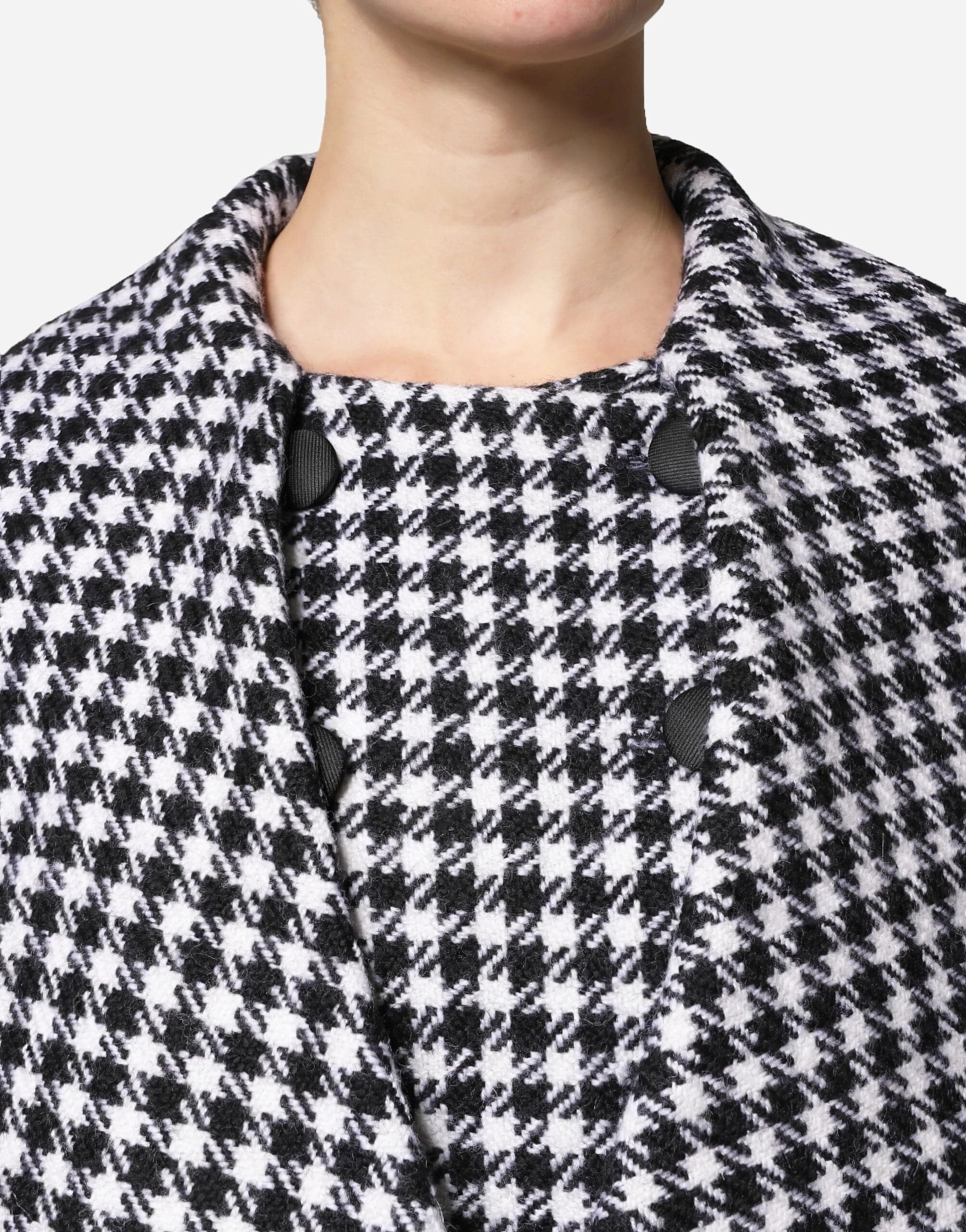 Dolce & Gabbana Houndstooth Floral Embellished Cape