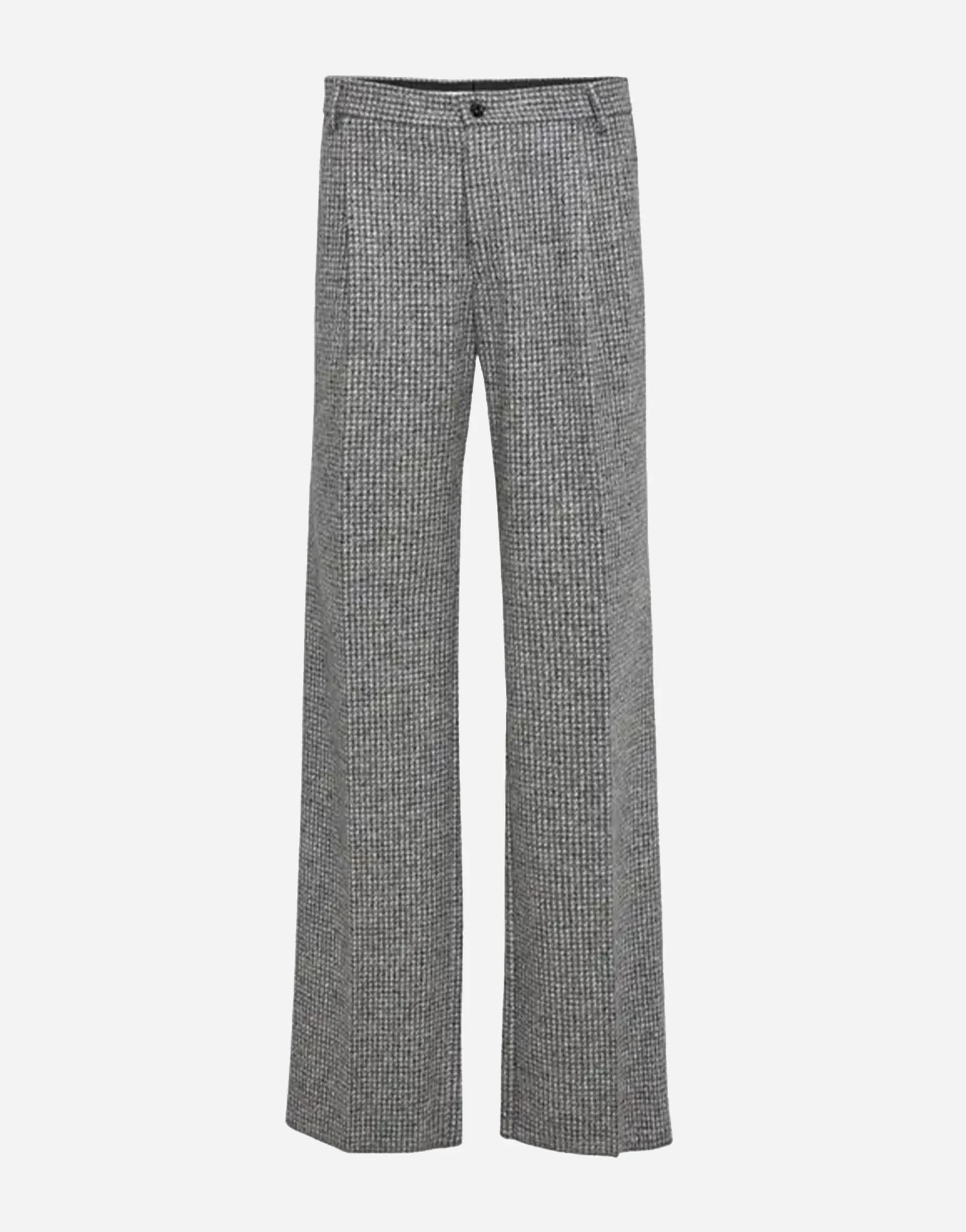 Dolce & Gabbana Houndstooth Wide-Leg Tailored Trousers