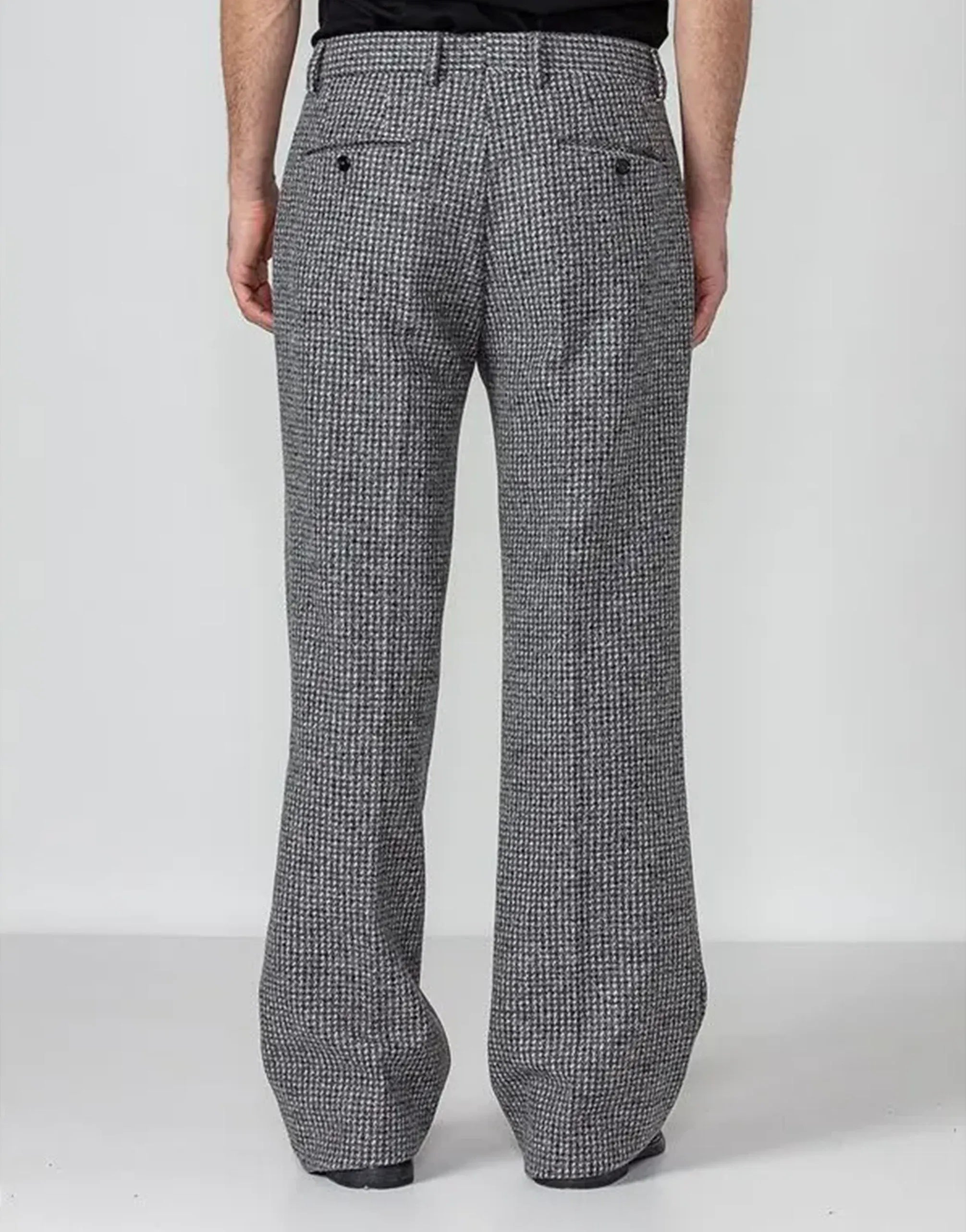 Dolce & Gabbana Houndstooth Wide-Leg Tailored Trousers