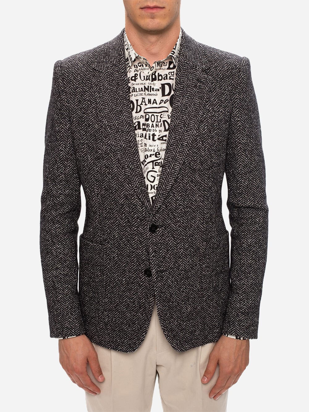 Dolce & Gabbana Houndstooth Wool Blazer