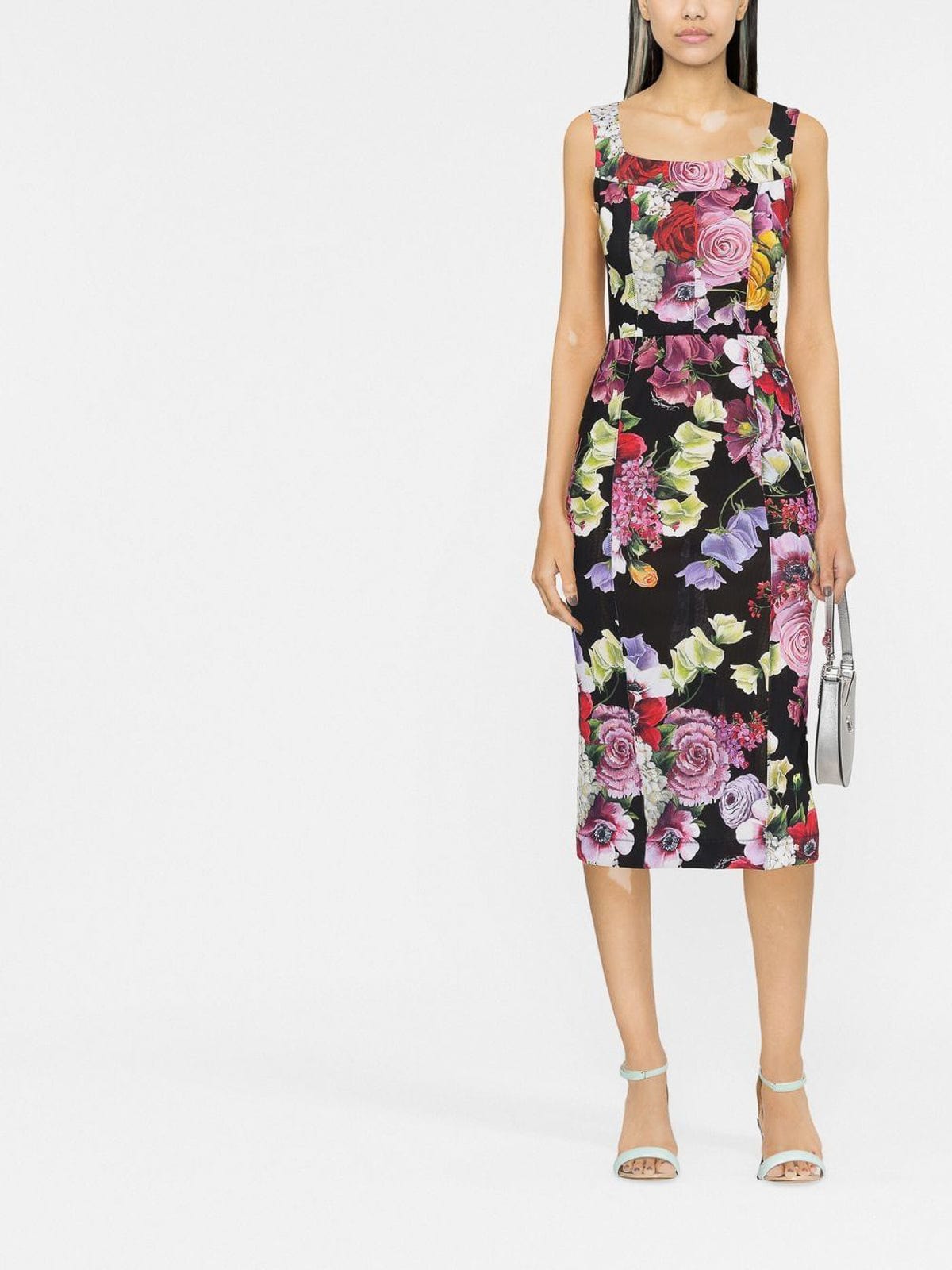 Dolce & Gabbana Hydrangea And Floral Print Midi Dress