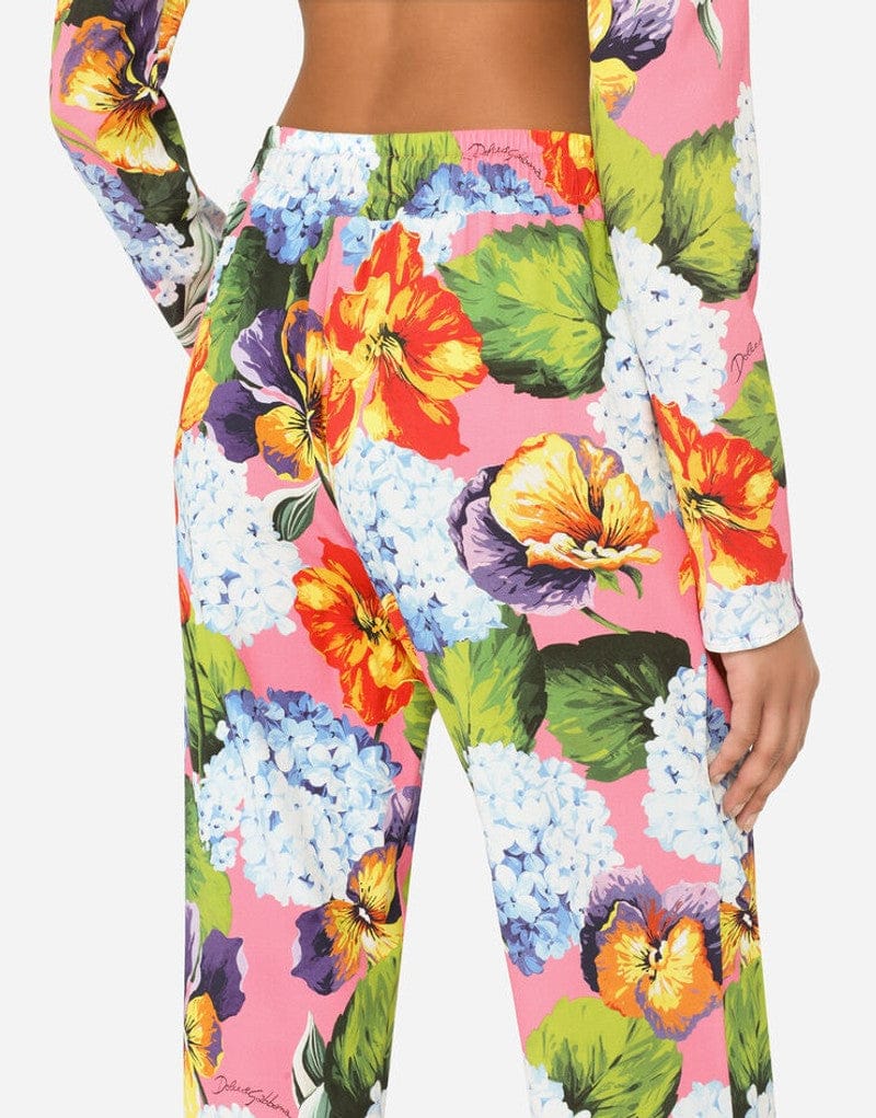Dolce & Gabbana Hydrangea-Print Cady Sweatpants
