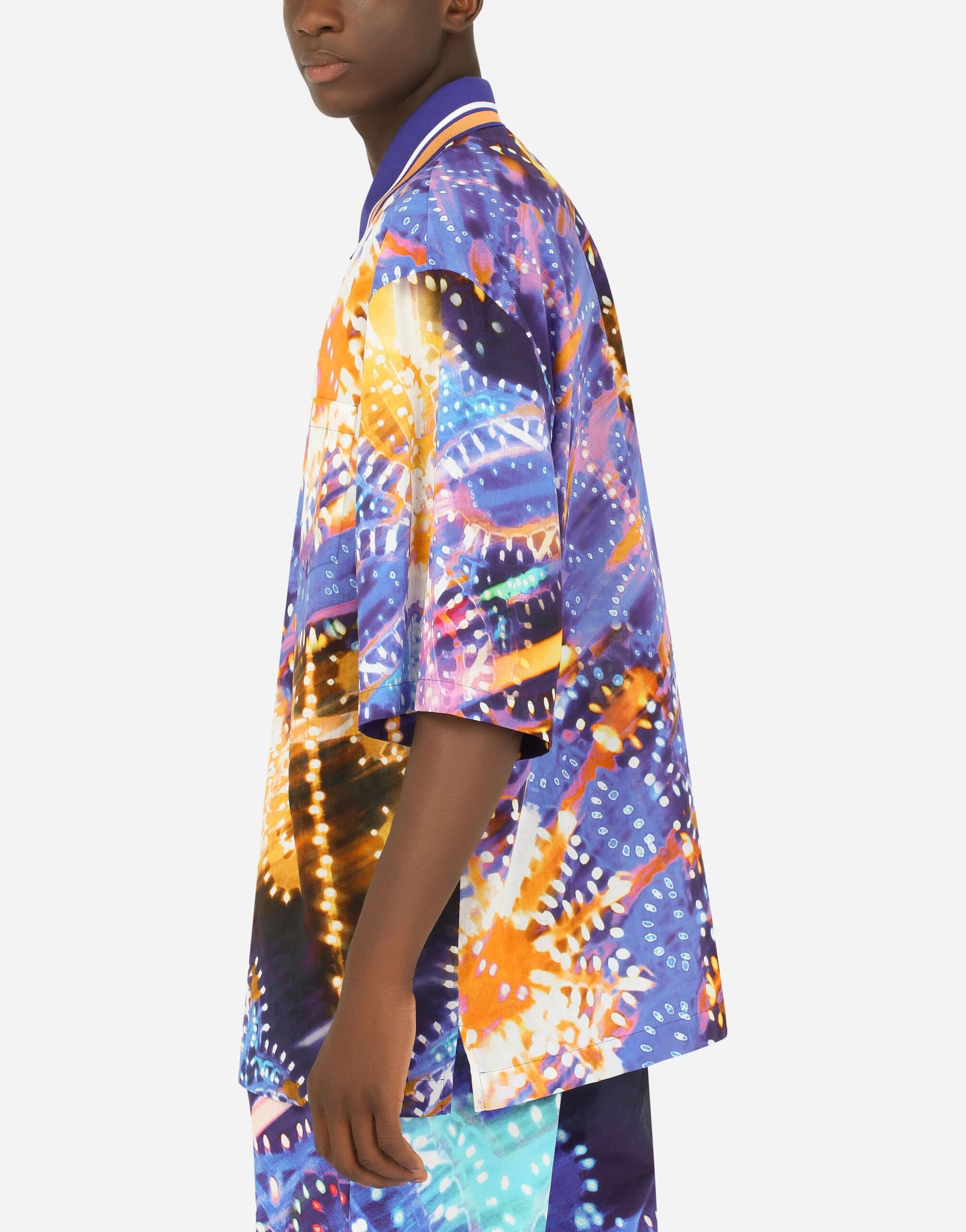 Dolce & Gabbana Illumination-Print Cotton Polo Shirt