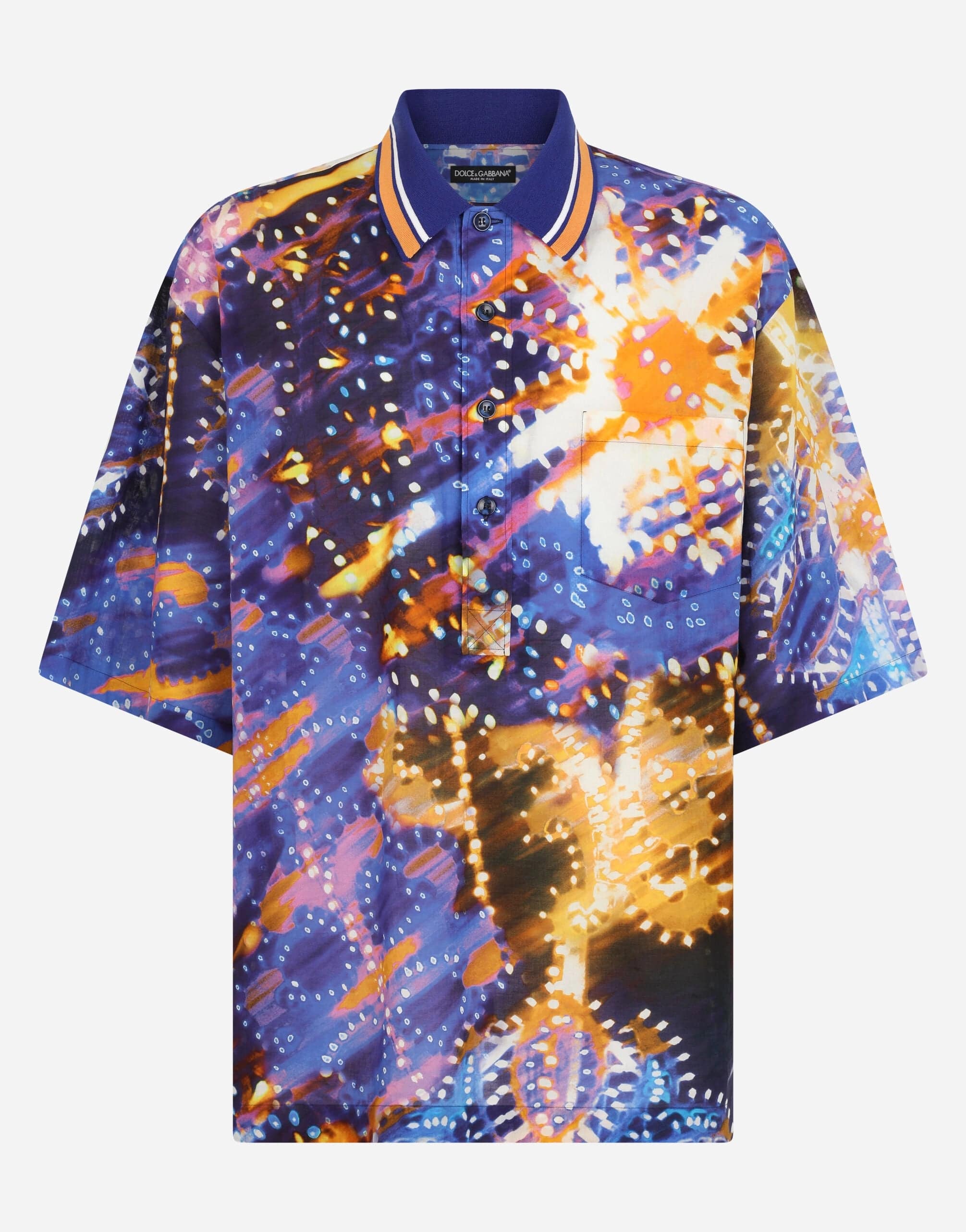 Dolce & Gabbana Illumination-Print Cotton Polo Shirt