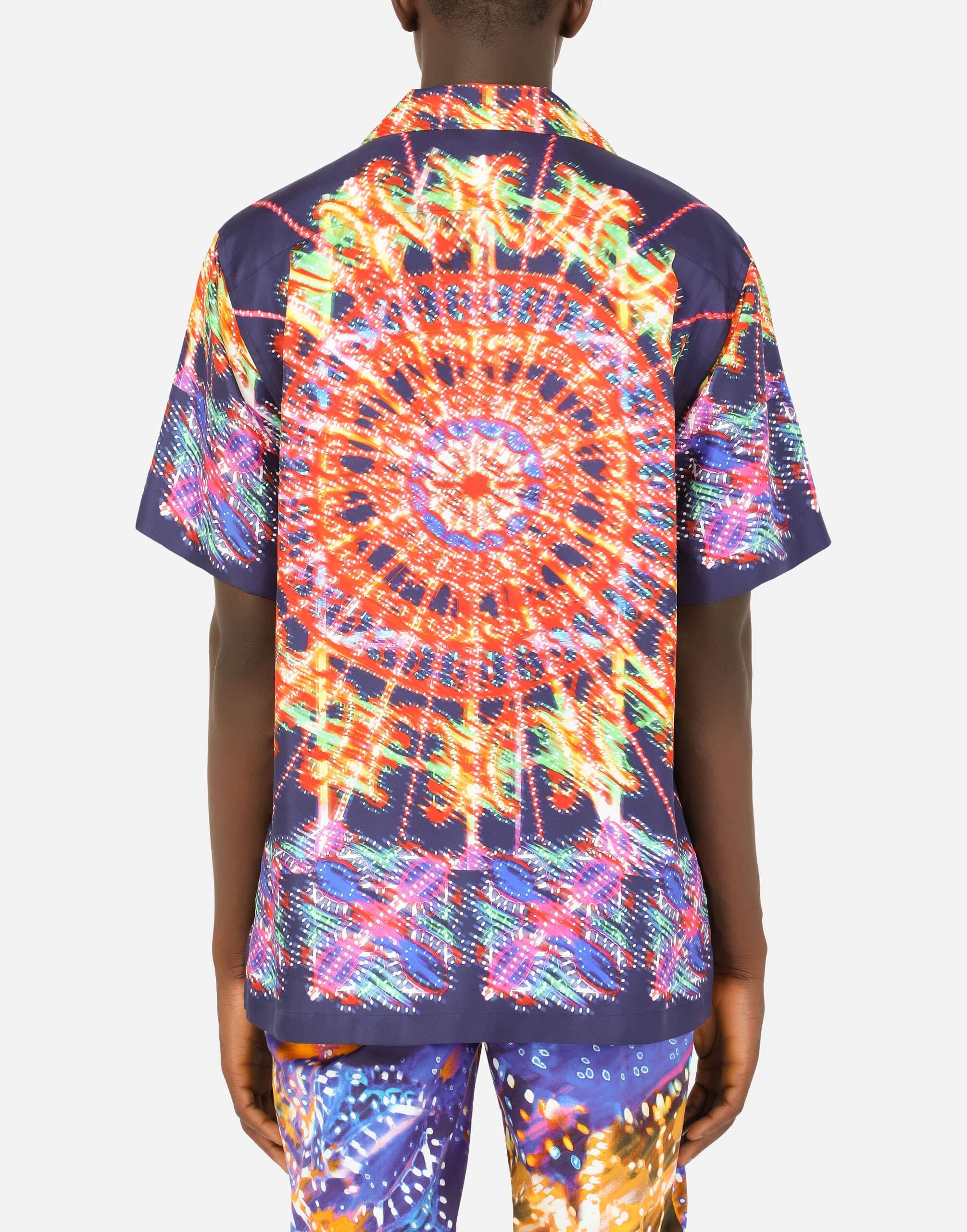 Dolce & Gabbana Illumination-Print Silk Hawaiian Shirt