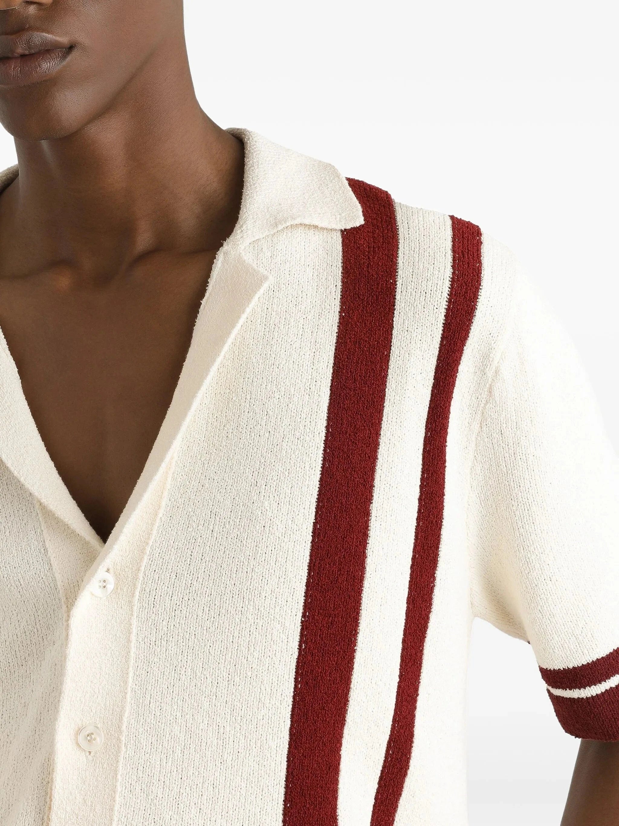 Dolce & Gabbana Inlaid Stripe Knit Shirt