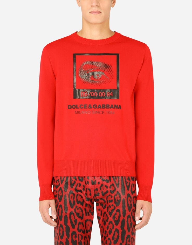 Dolce & Gabbana Intarsia Print Wool Sweater