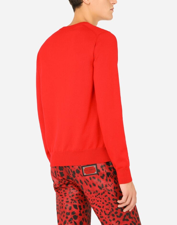 Dolce & Gabbana Intarsia Print Wool Sweater