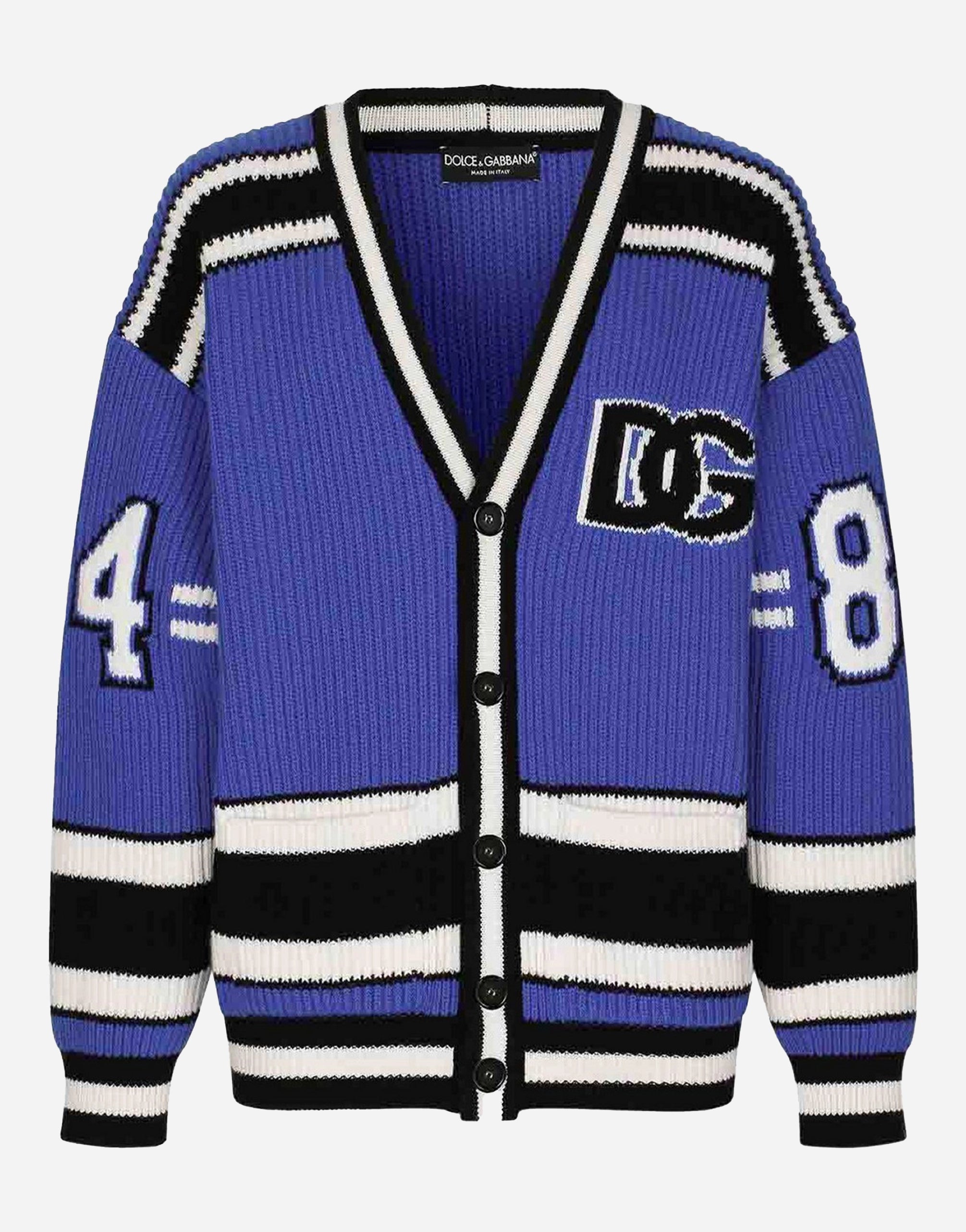 Dolce & Gabbana Intarsia Ribbed Cotton Cardigan
