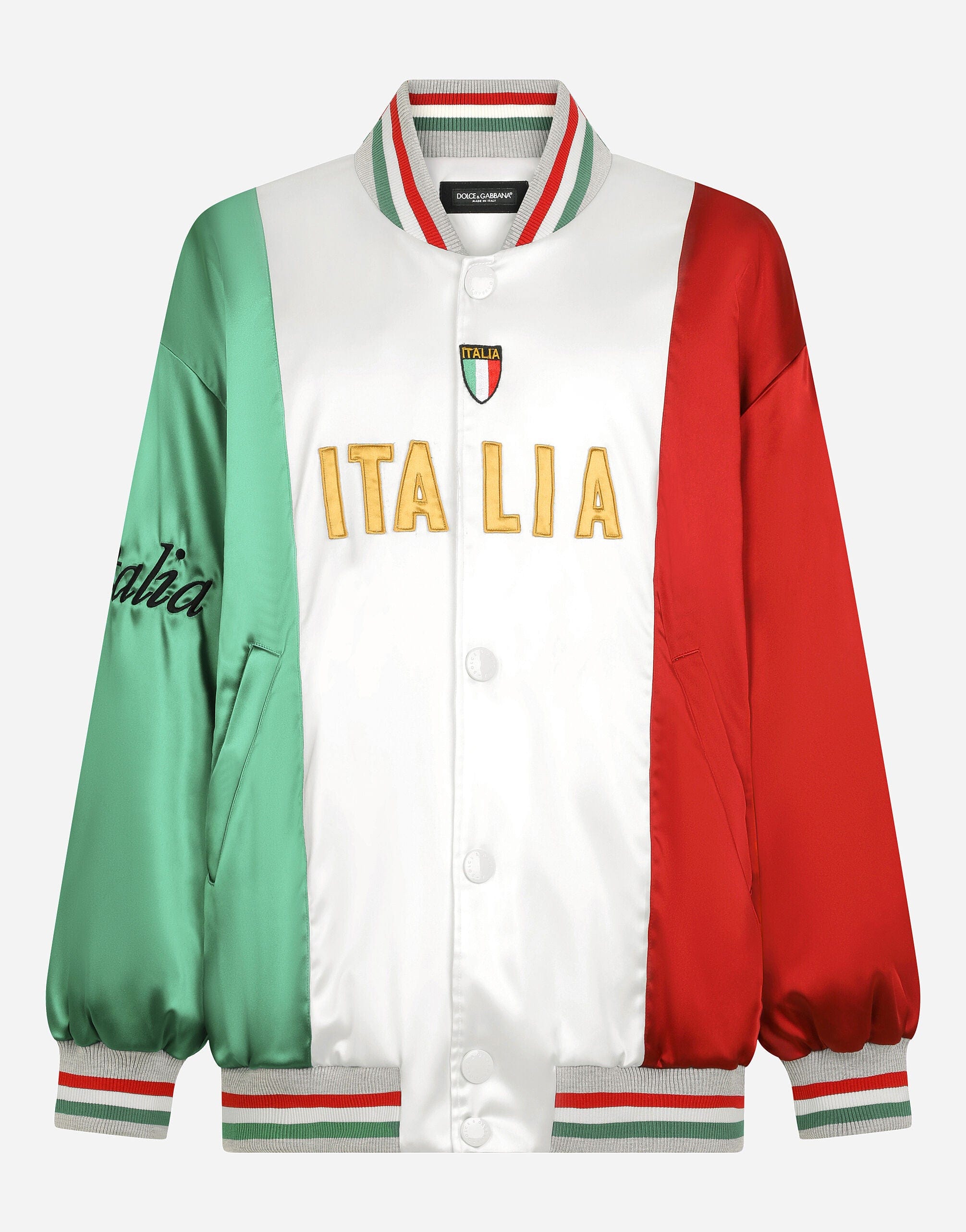 Dolce & Gabbana Italia Color-Block Bomber Jacket