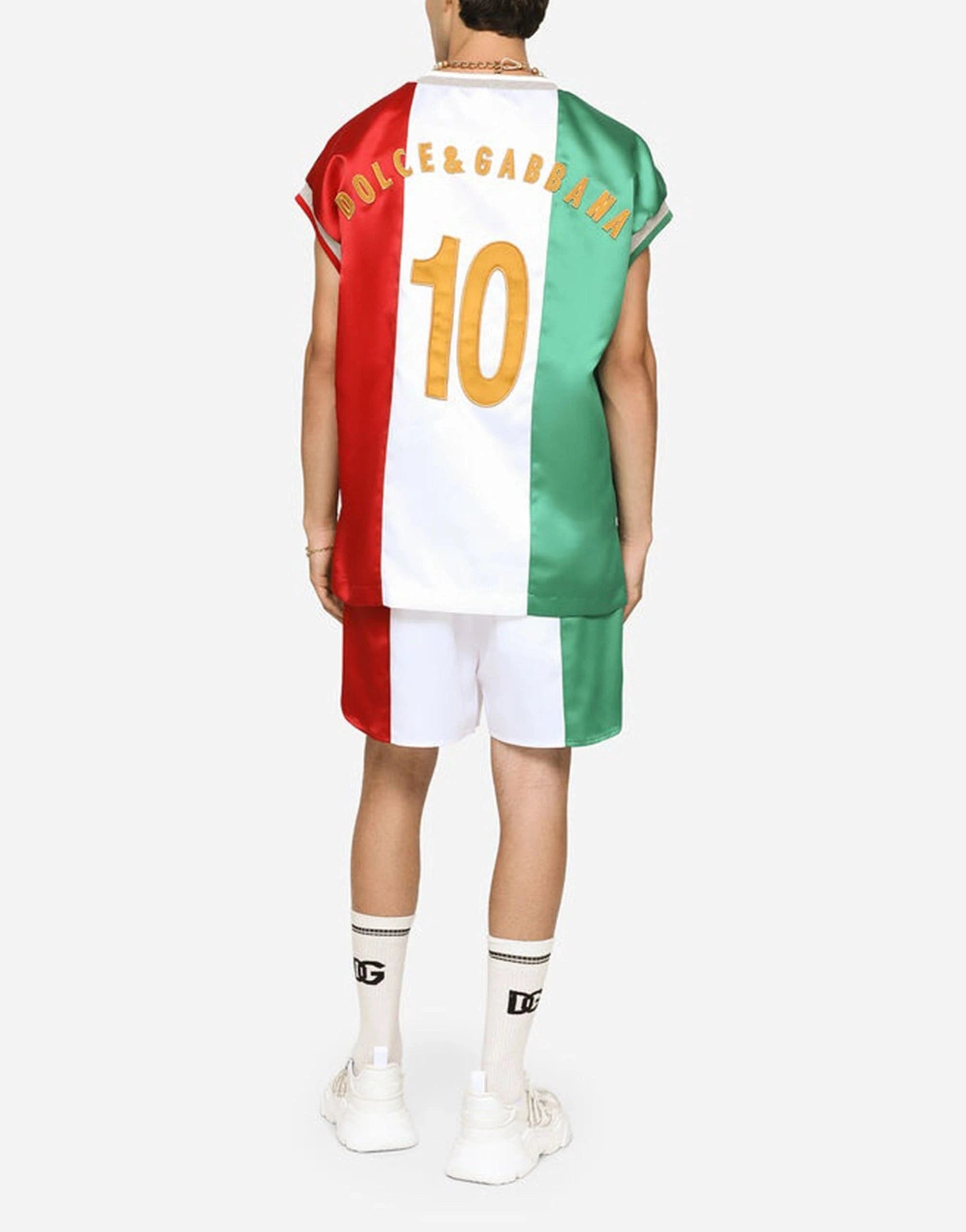 Dolce & Gabbana Italia DG Logo Satin T-Shirt