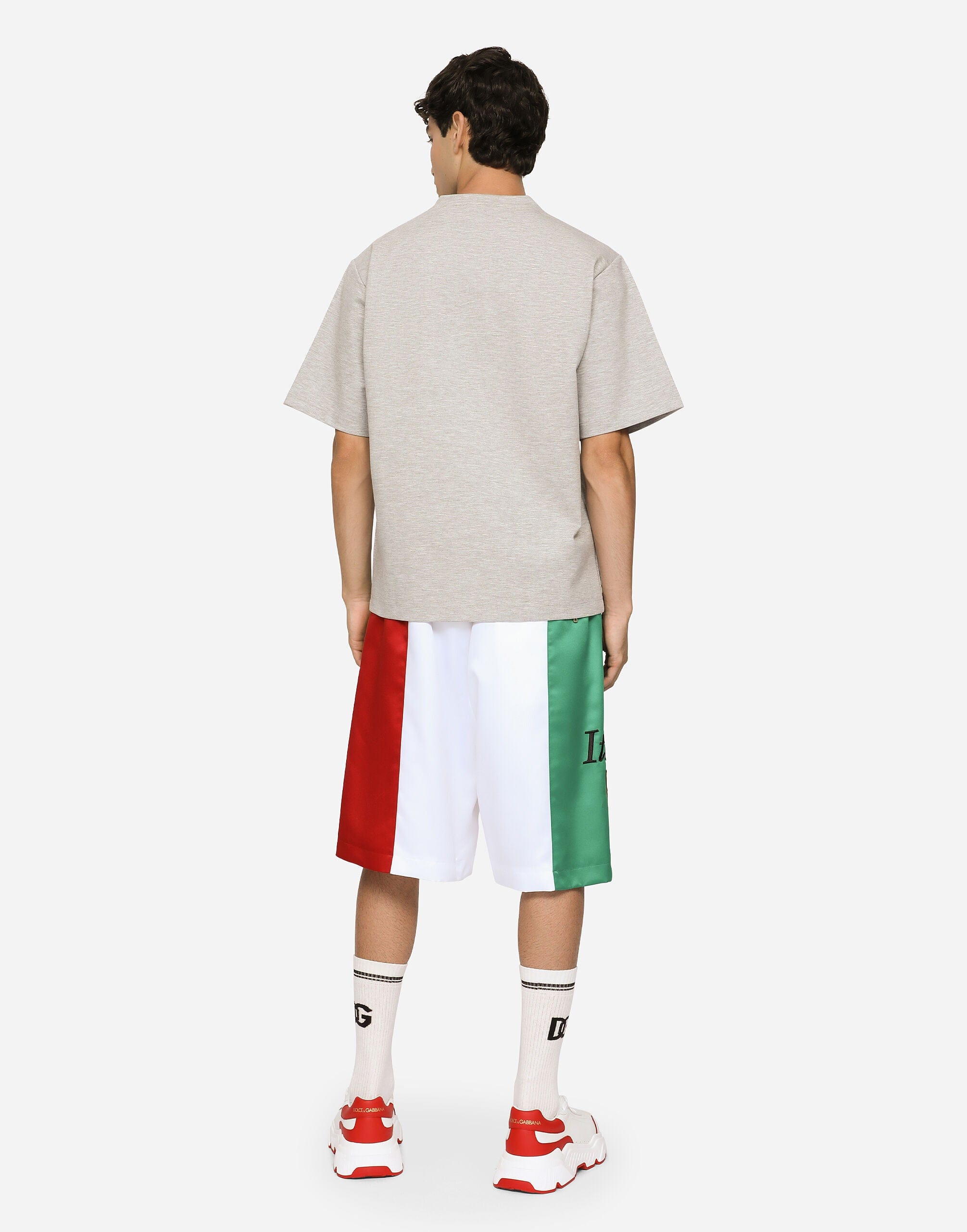 Dolce & Gabbana Italia DG Patch Logo Satin Shorts