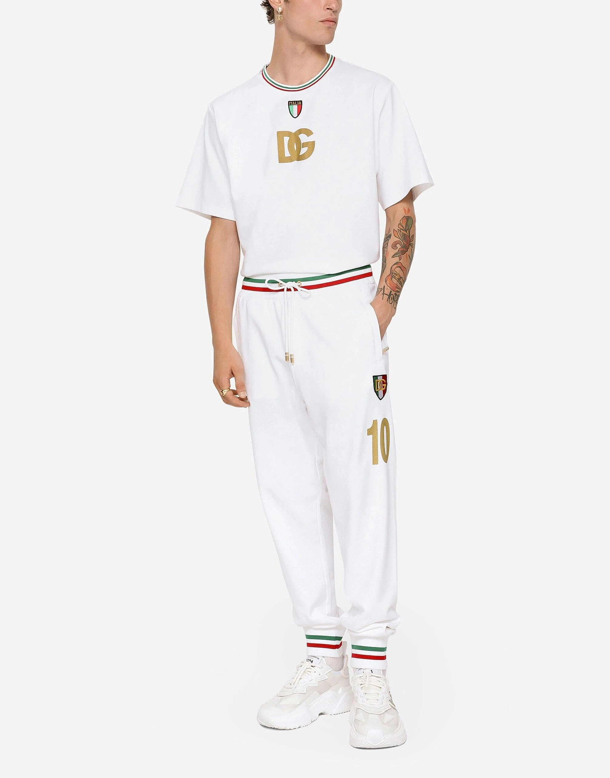 Dolce & Gabbana Italia Logo Cotton Track Pants