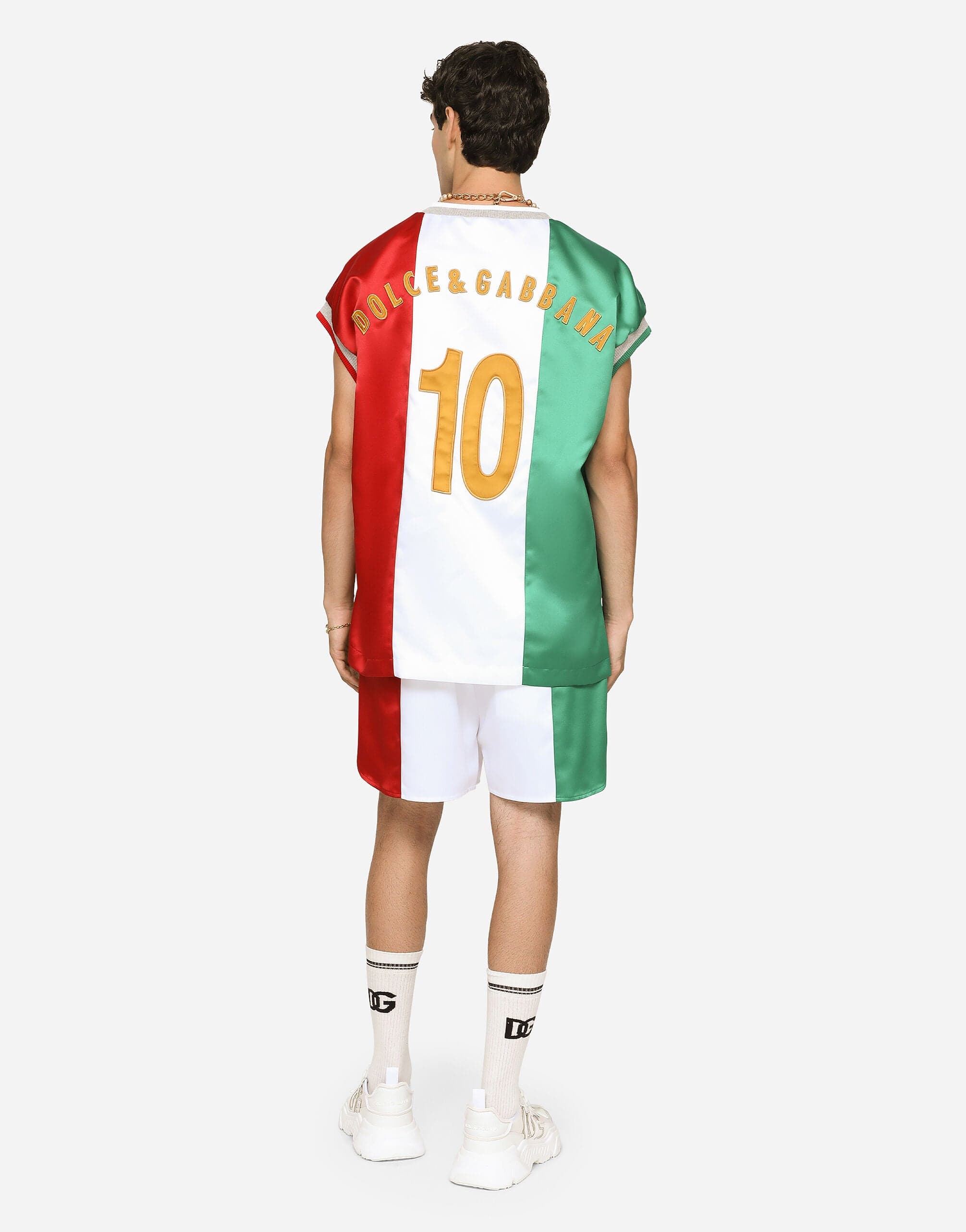 Dolce & Gabbana Italy Patch DG Logo Satin Shorts