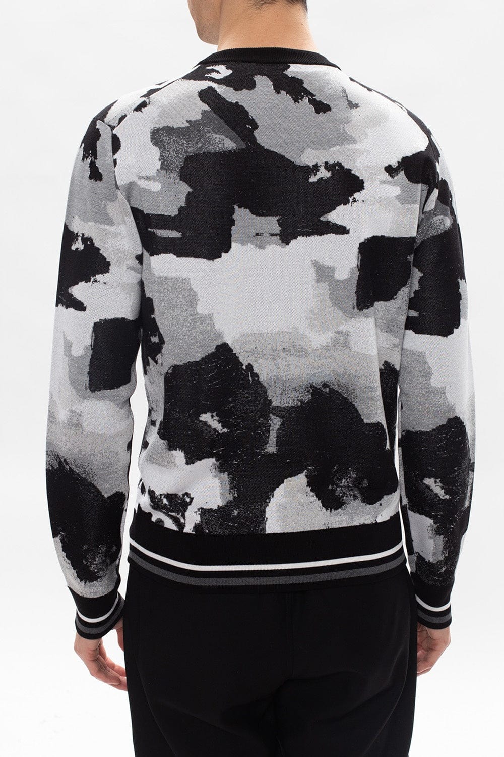 Dolce & Gabbana Jacquard Camouflage-Print Silk Sweater