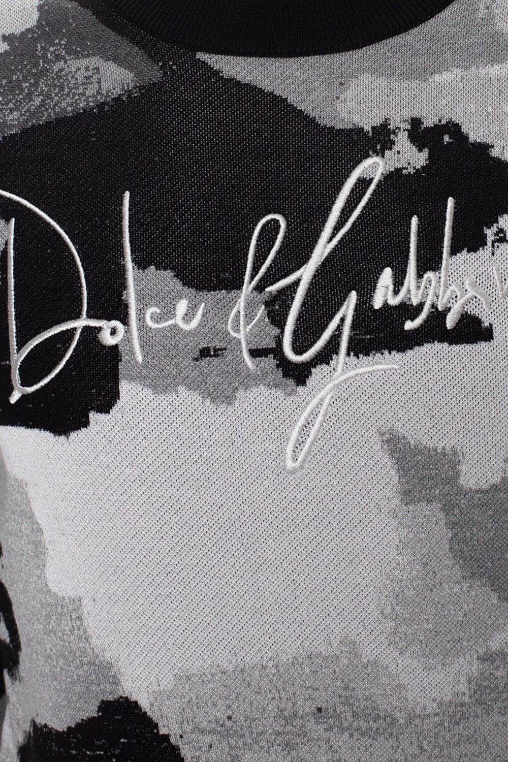 Dolce & Gabbana Jacquard Camouflage-Print Silk Sweater