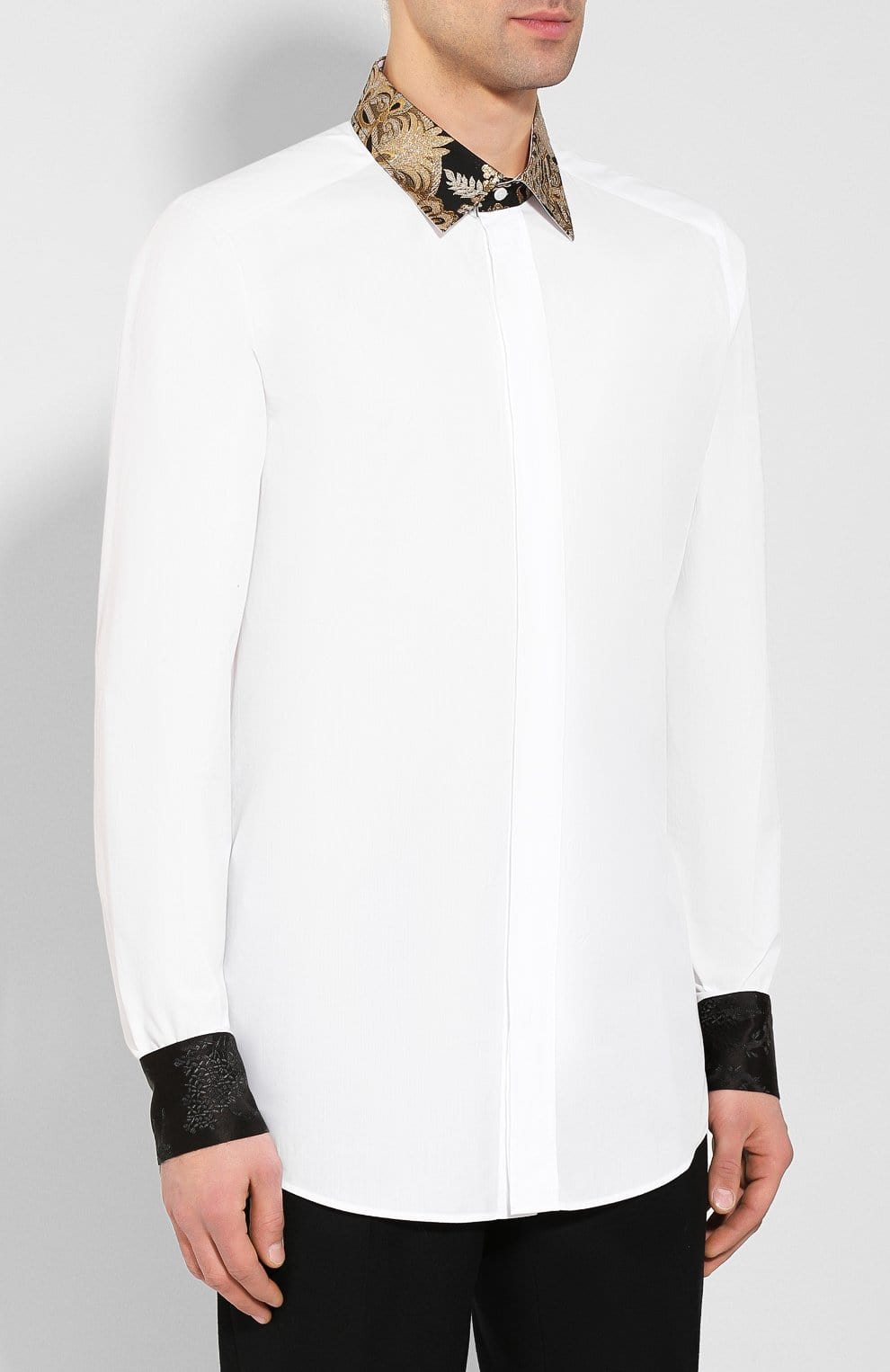 Dolce & Gabbana Jacquard-Collar Shirt